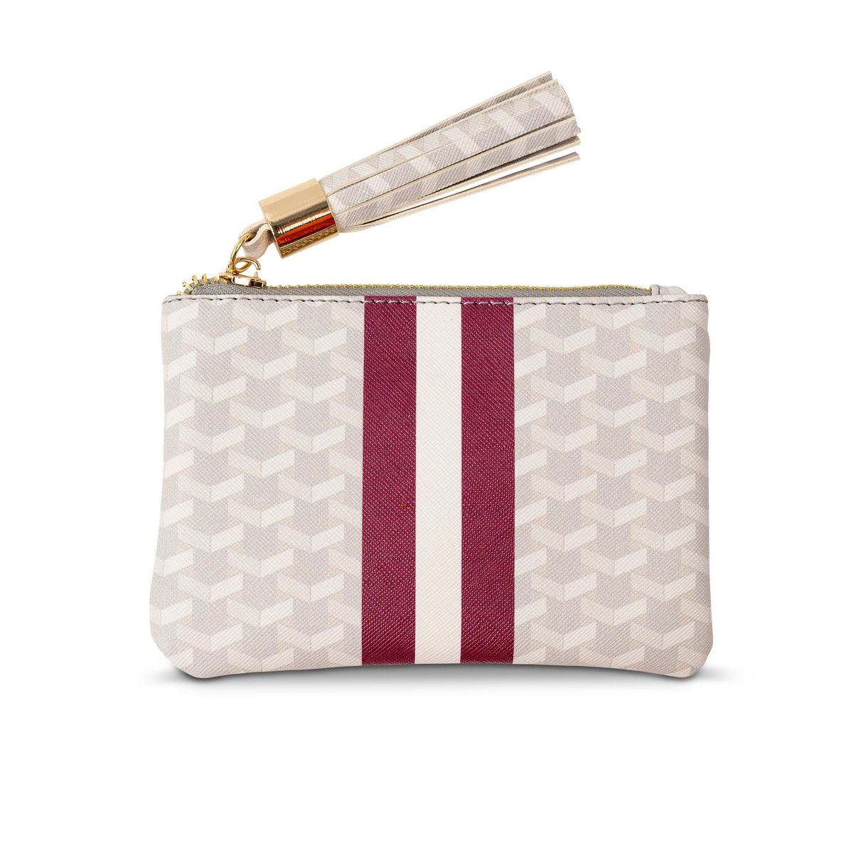 White and Maroon Game Day Pouch