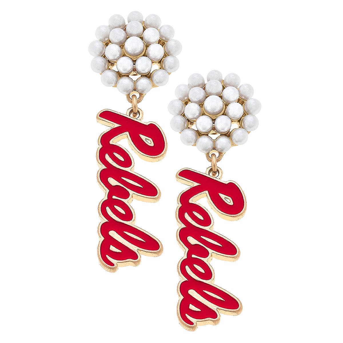 Ole Miss Logo Cluster Earrings