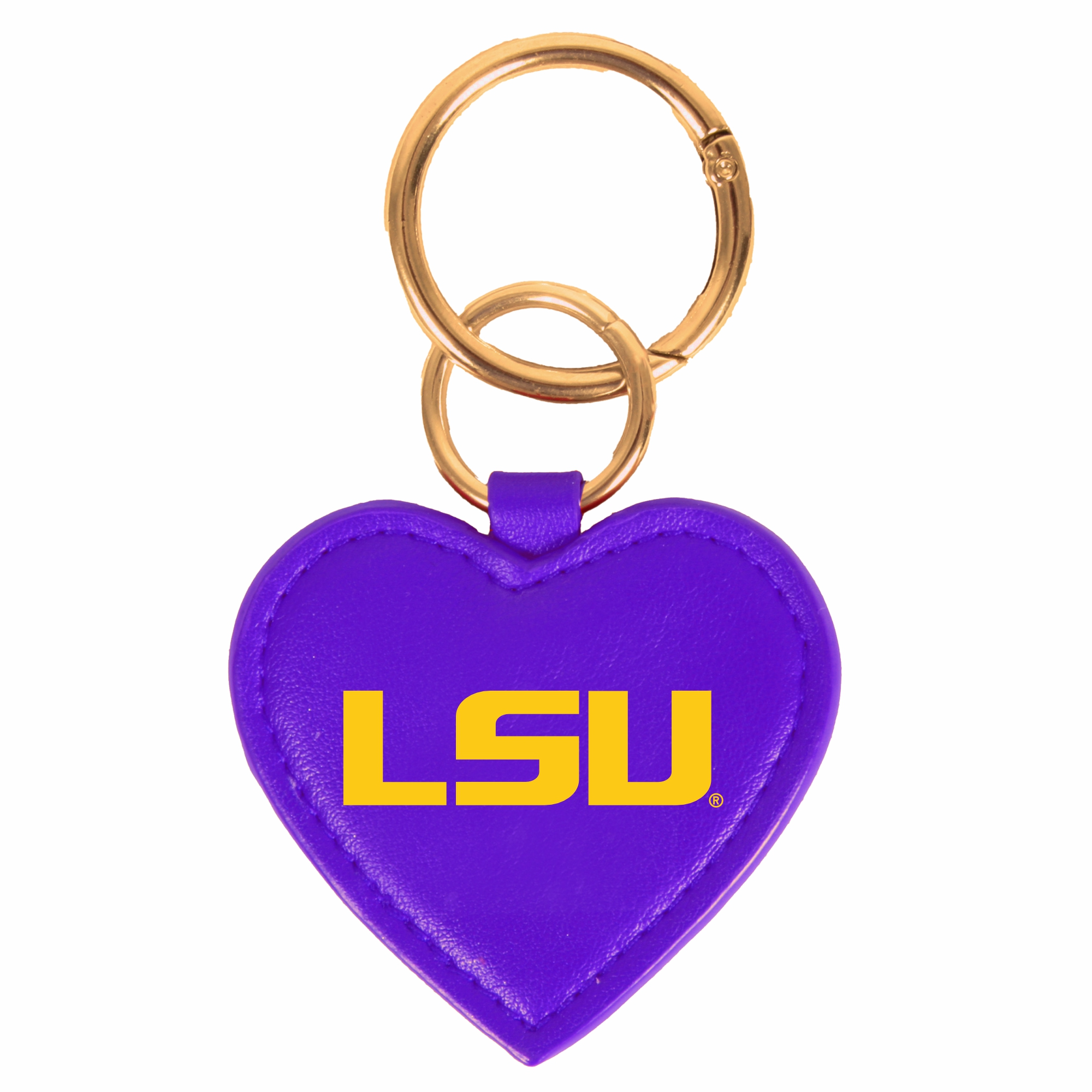 LSU Heart Purse Charm/ Key Ring