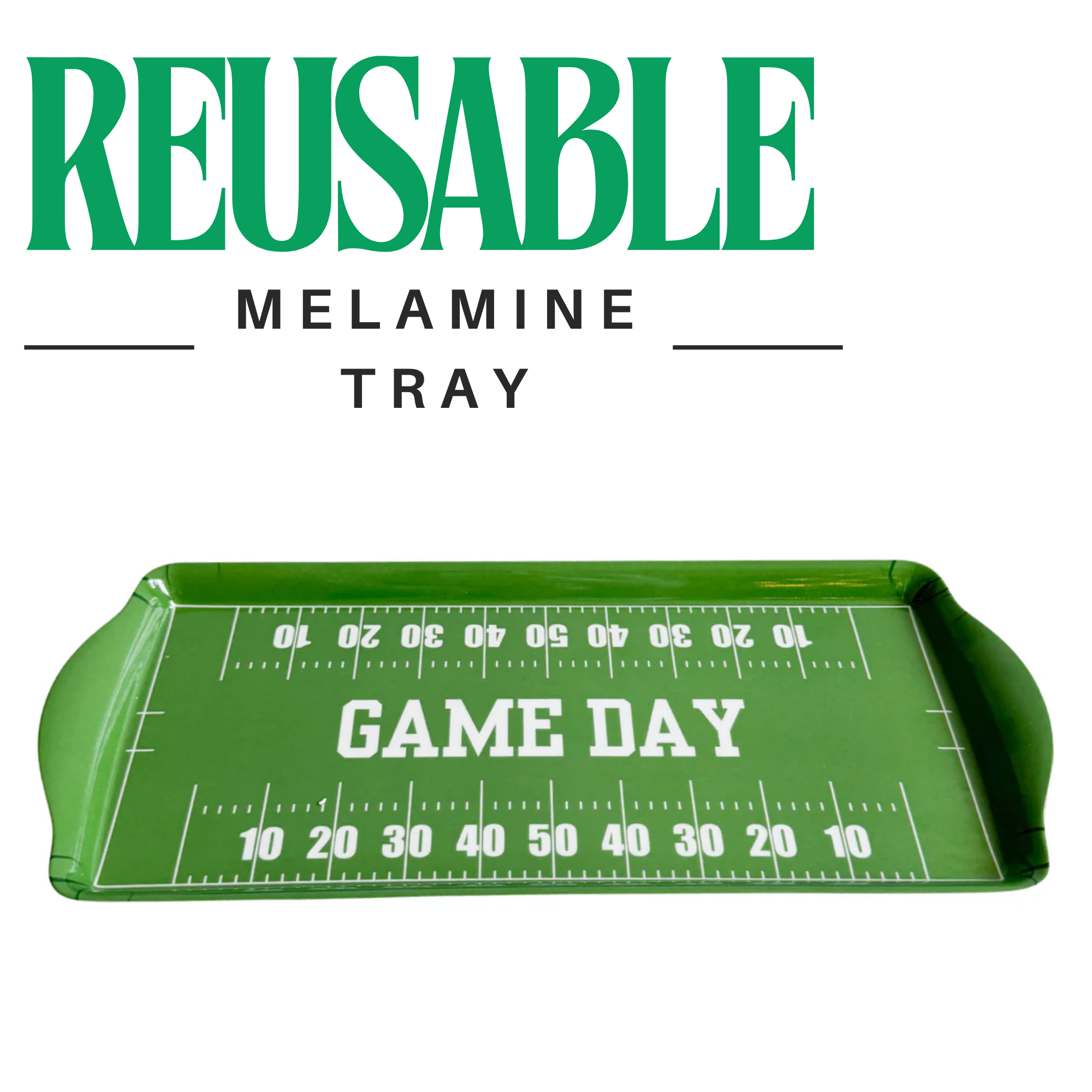 Green Football GameDay Melamine Tray