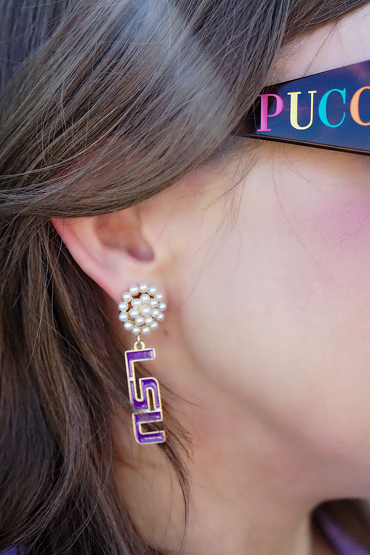 LSU Logo Cluster Earrings
