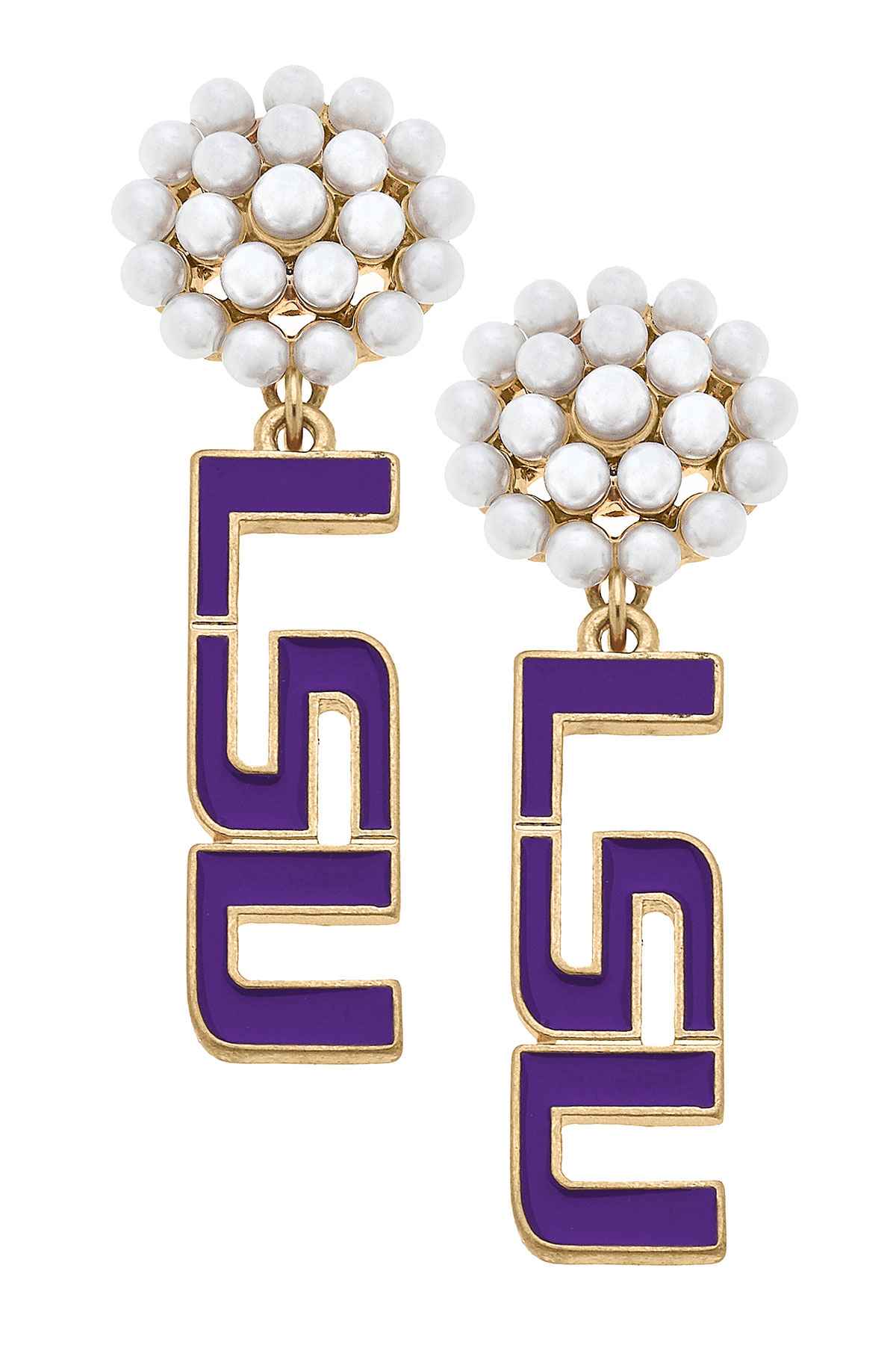 LSU Logo Cluster Earrings