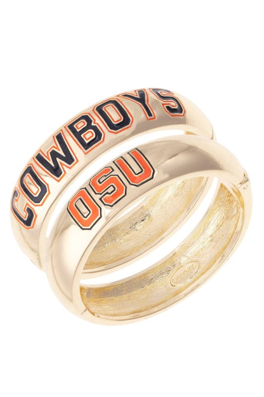 OSU Polished Metal Hinge Bangle