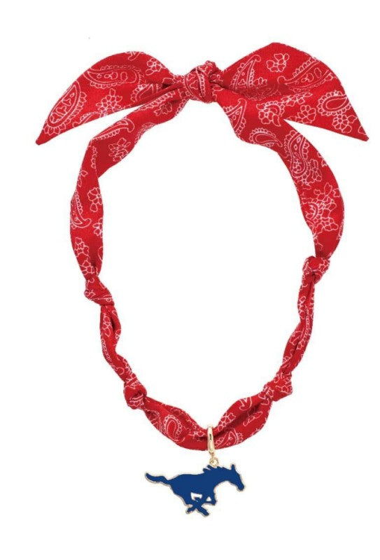 SMU Logo Bandana Scarf Necklace