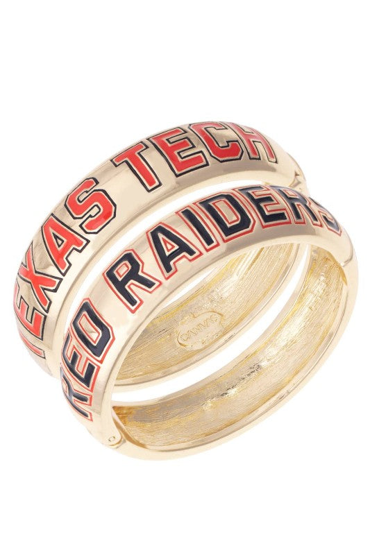 Red Raiders Polished Metal Hinge Bangle