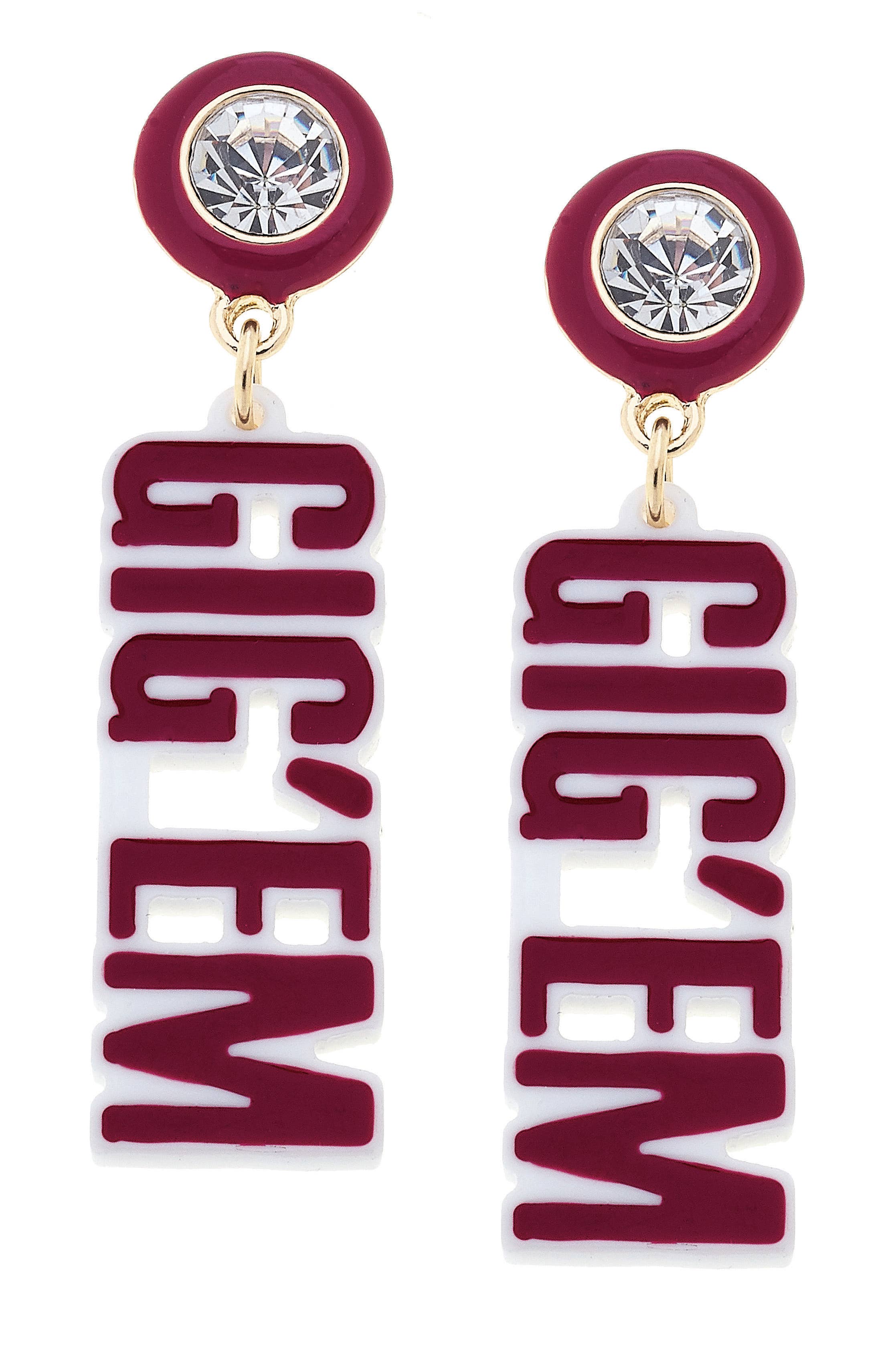Texas A&M Resin Letter Earrings