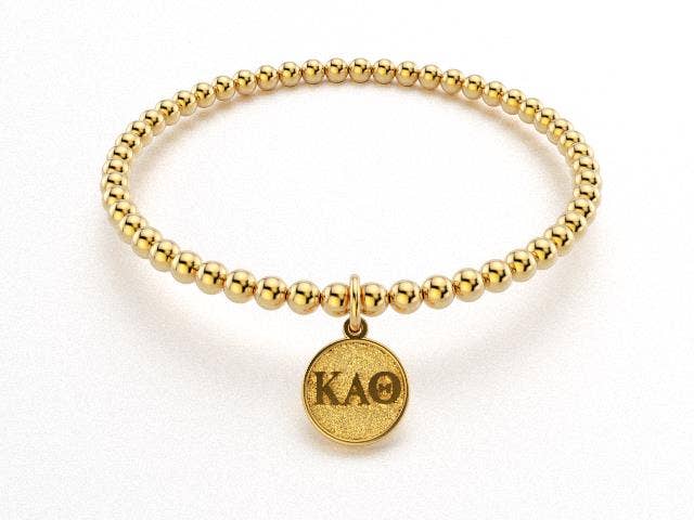 Kappa Alpha Theta Gold Bead Bracelet