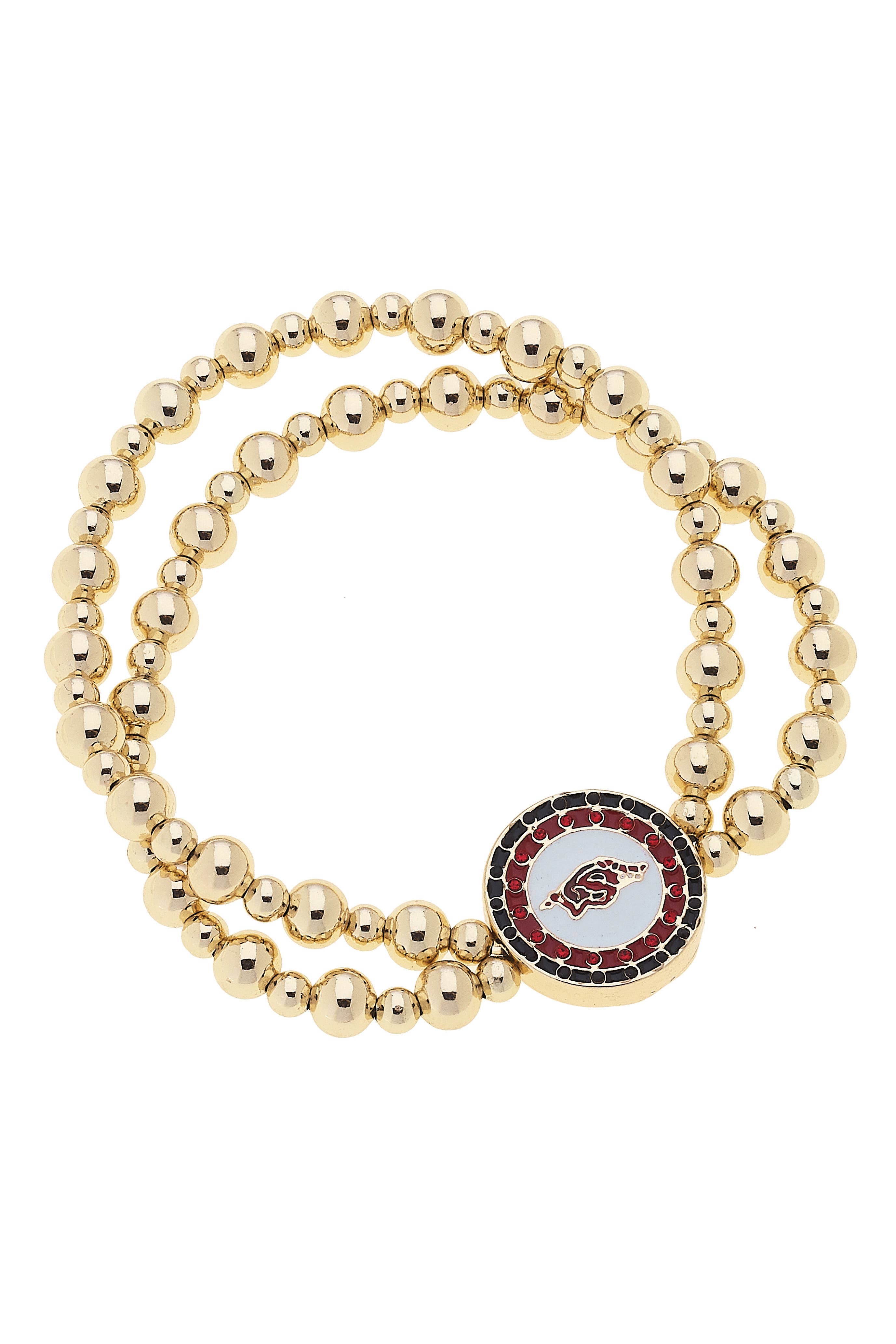 Arkansas 2 Row Pave Disc Bracelet