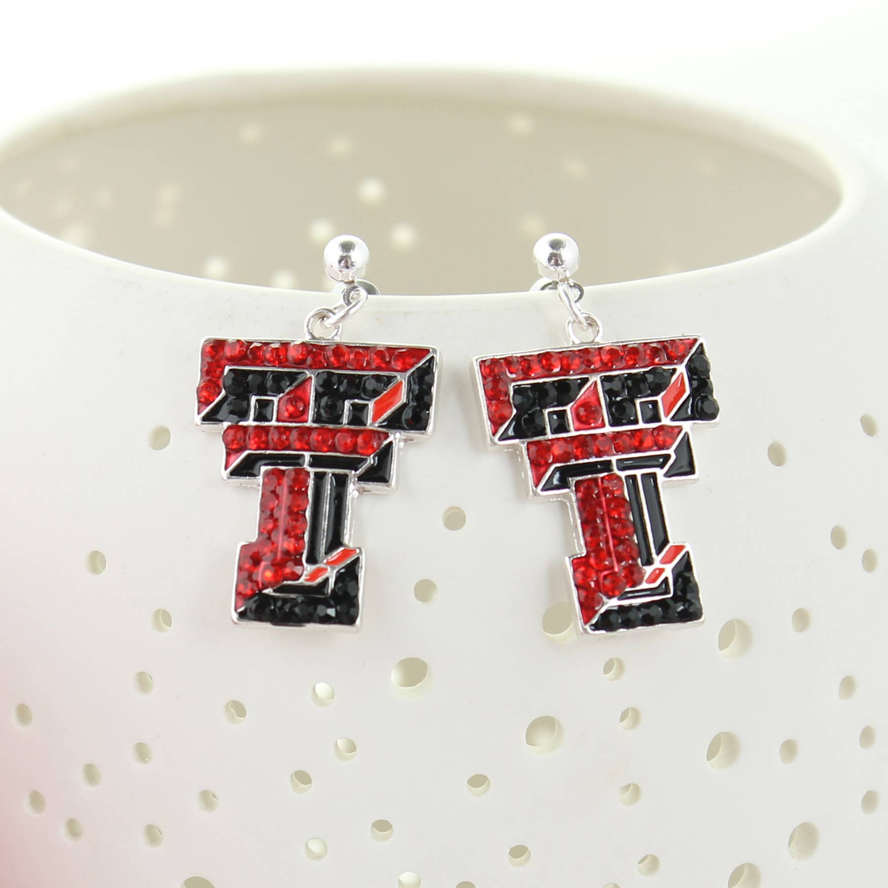 Texas Tech Crystal Earrings