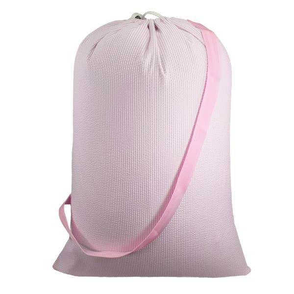 Pink Seersucker Hold All Laundry Bag-FINAL SALE
