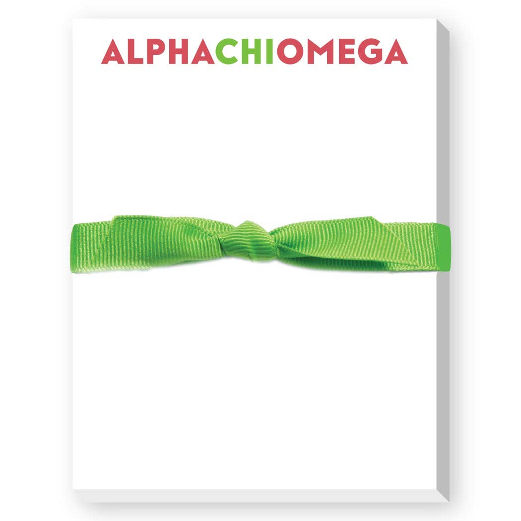 Sorority Greek Bright Mini Notepad: ALPHA CHI OMEGA