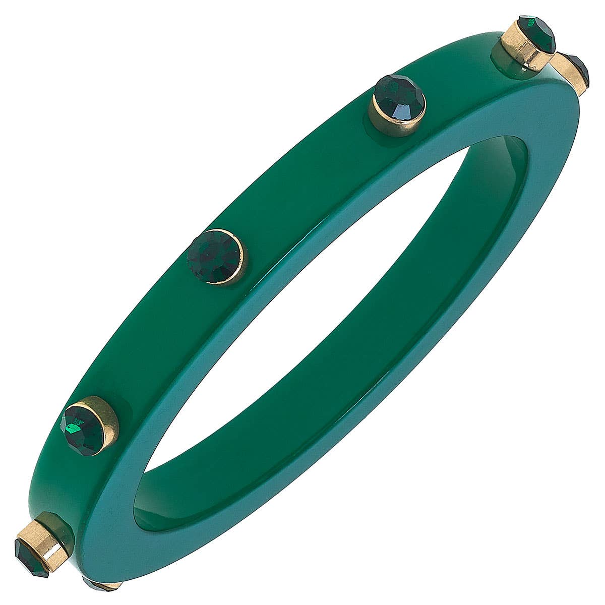 Green Rhinestone Bangle