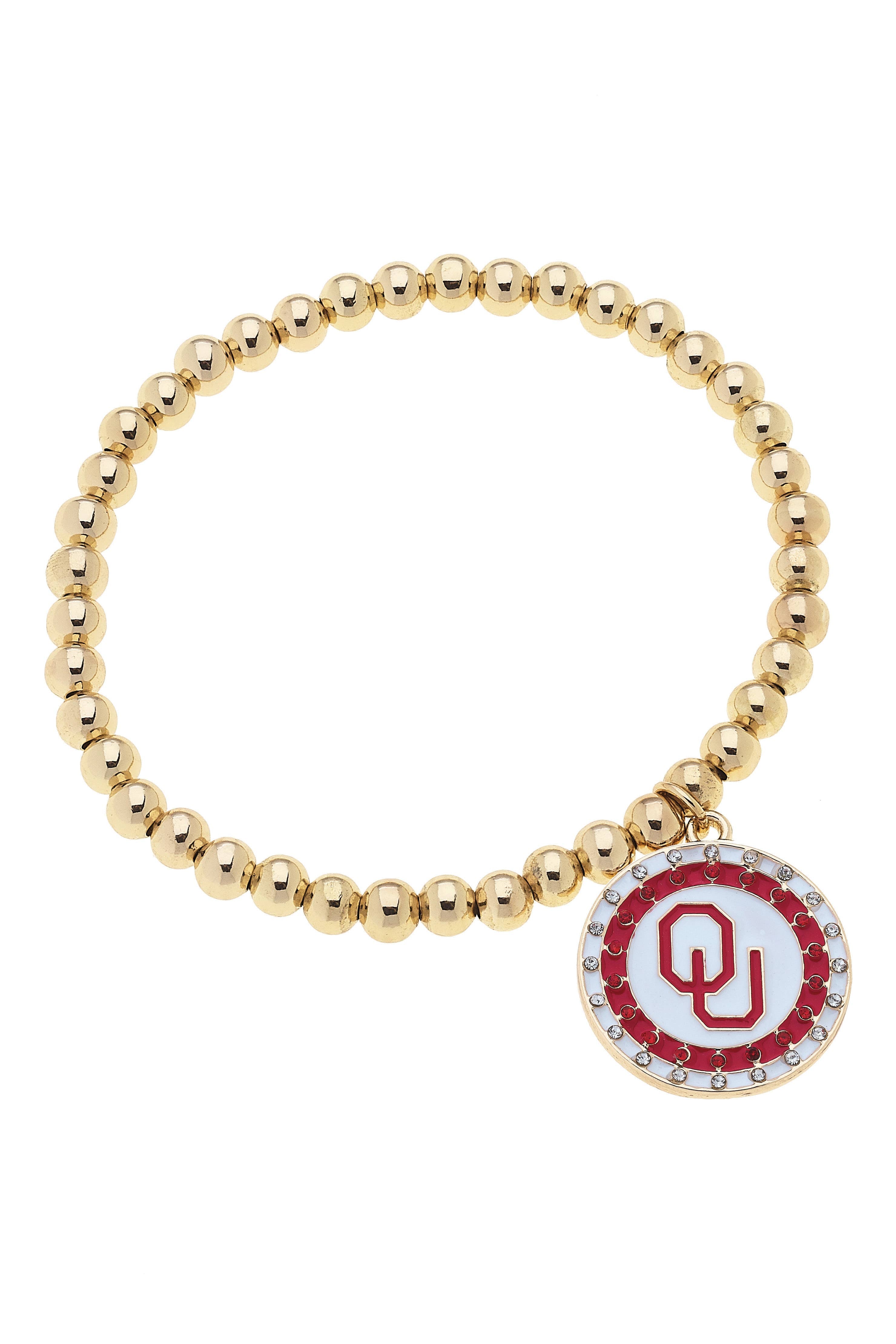 OU Pave Disc Bracelet