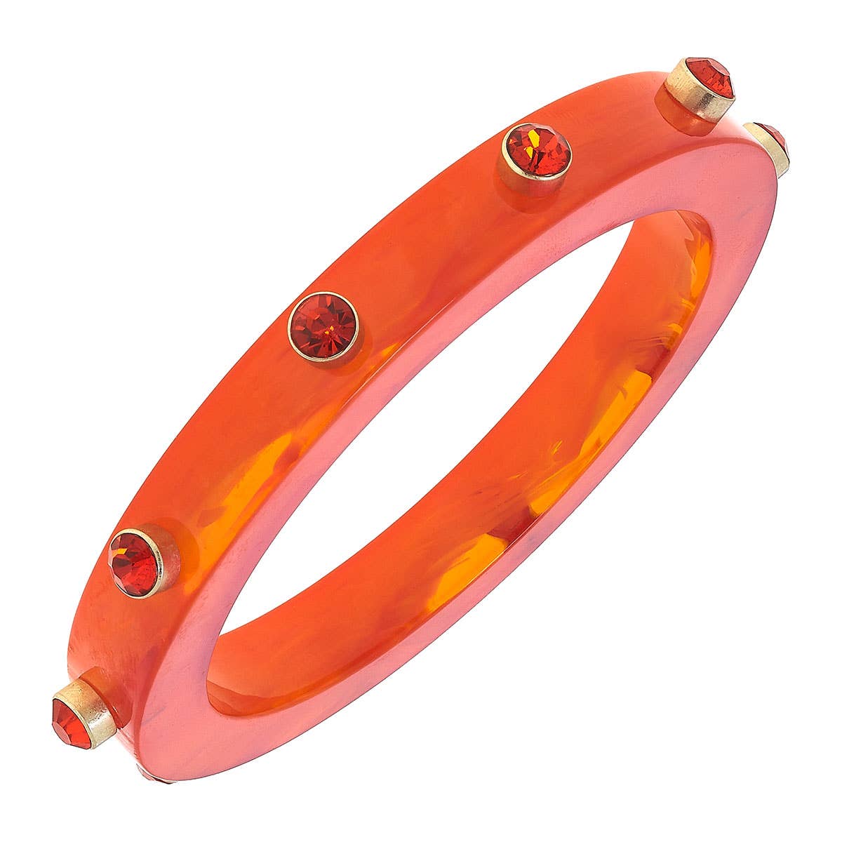 Orange Rhinestone Bangle