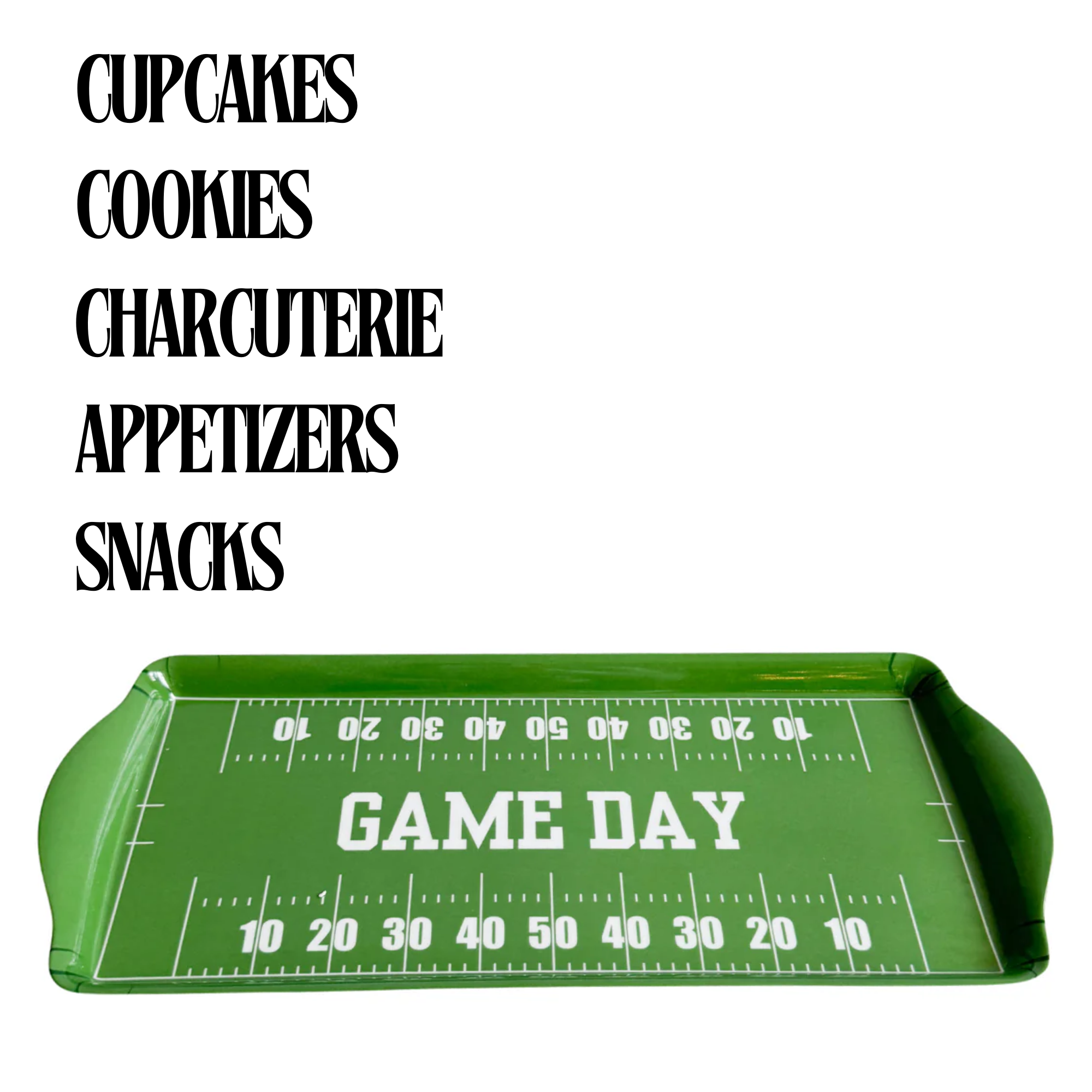 Green Football GameDay Melamine Tray