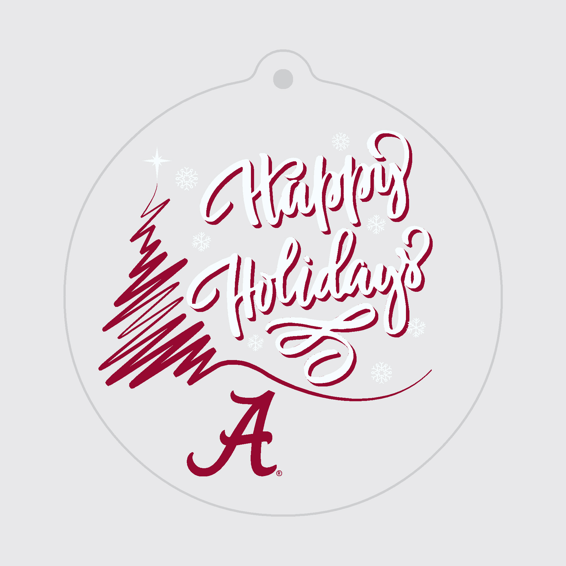 Alabama Happy Holiday Ornament