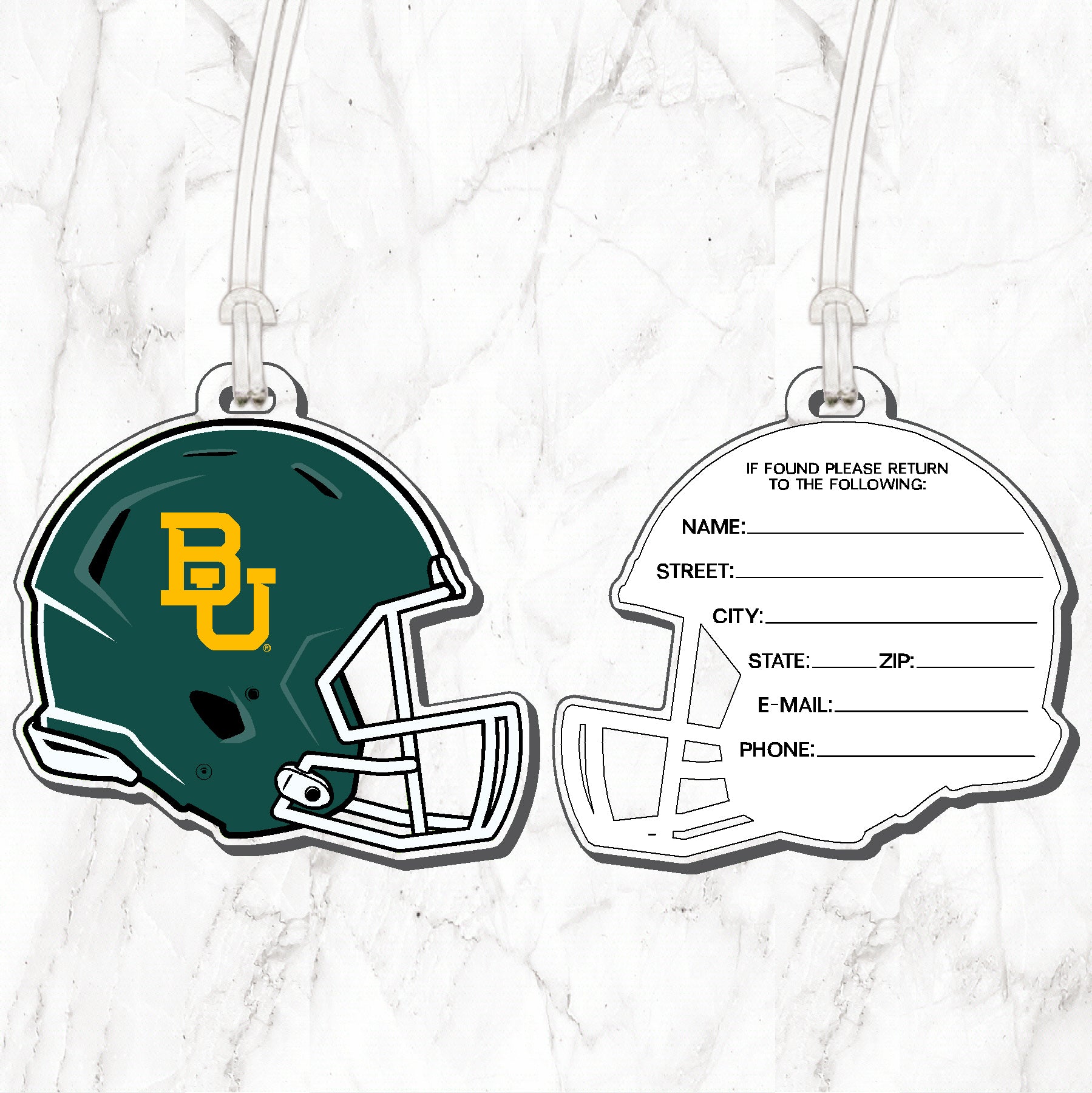 Baylor Football Helmet Luggage Tag