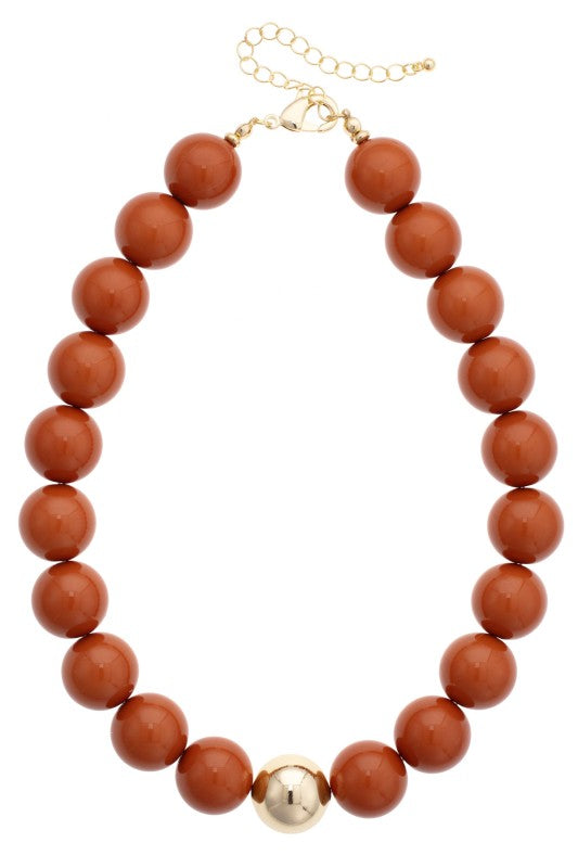 Marjorie Game Day Beaded Necklace | Burnt Orange