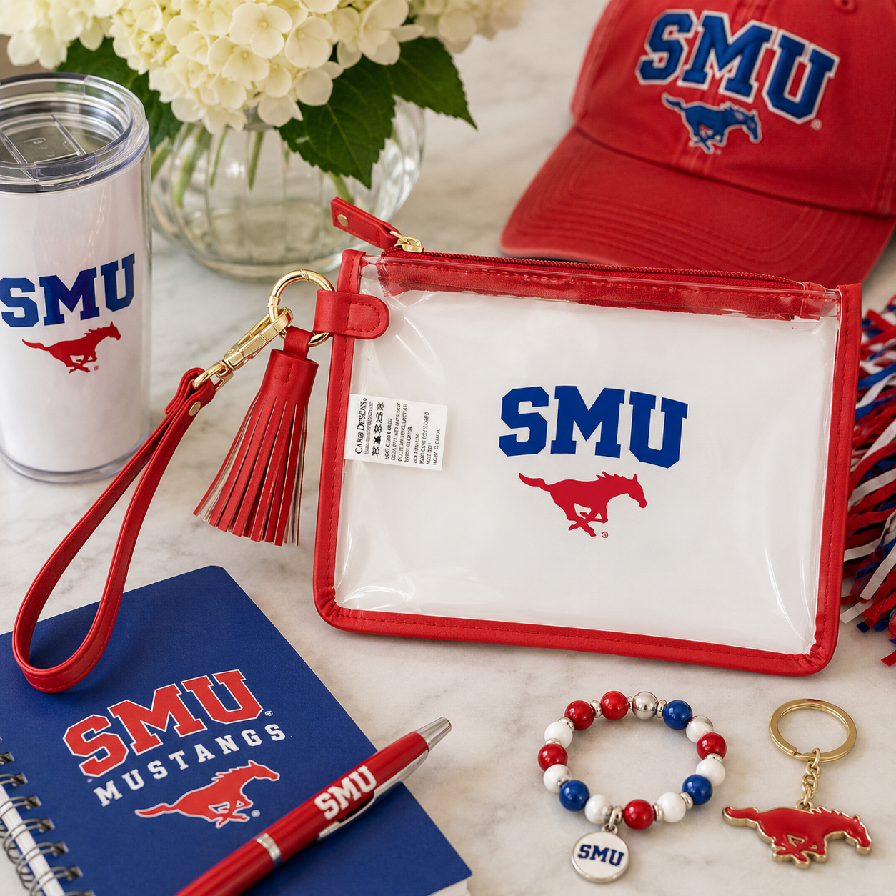 SMU Classic Logo Wristlet