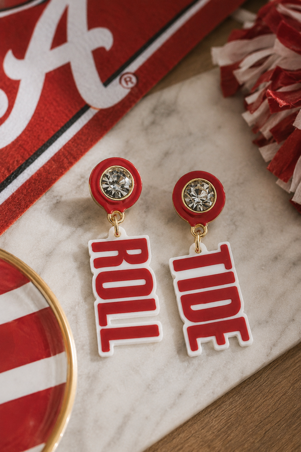 Alabama Resin Letter Earrings