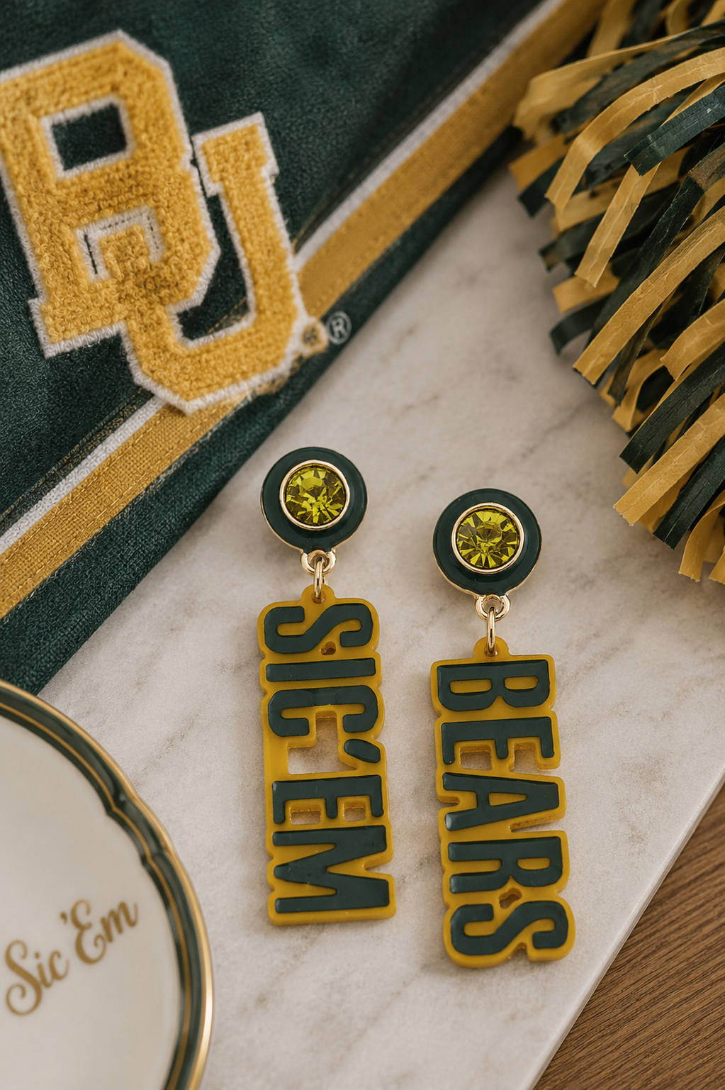 Baylor Resin Letter Earrings