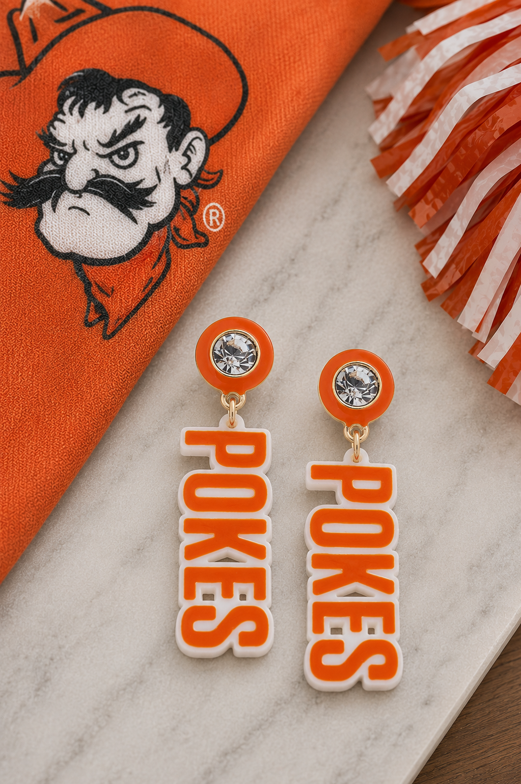 OSU Resin Letter Earrings