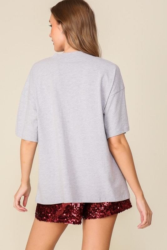 Game Day Dazzle Football Top | Gray