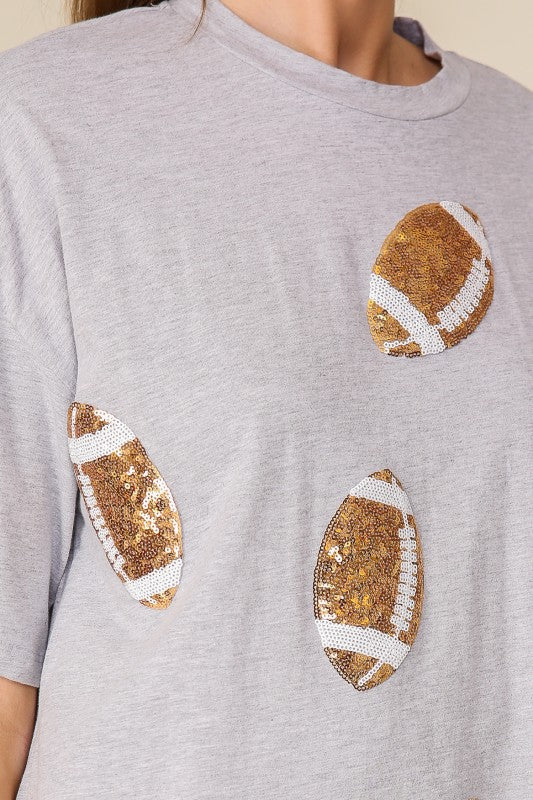 Game Day Dazzle Football Top | Gray