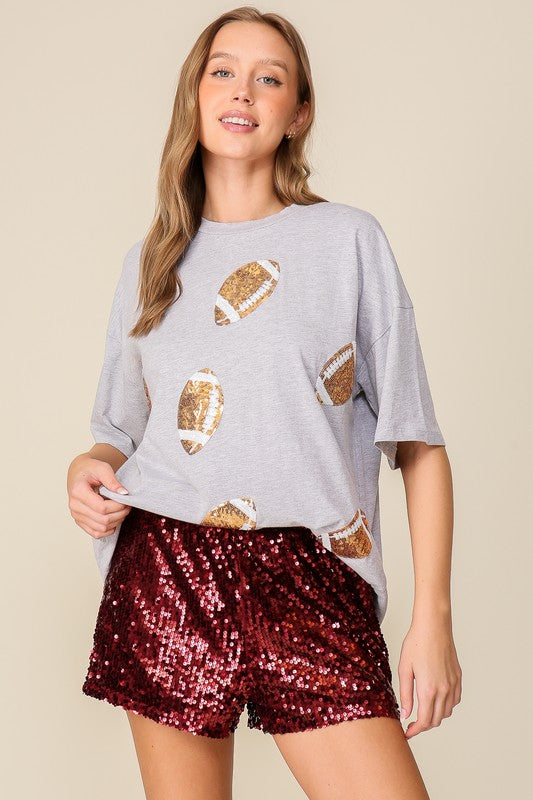 Game Day Dazzle Football Top | Gray