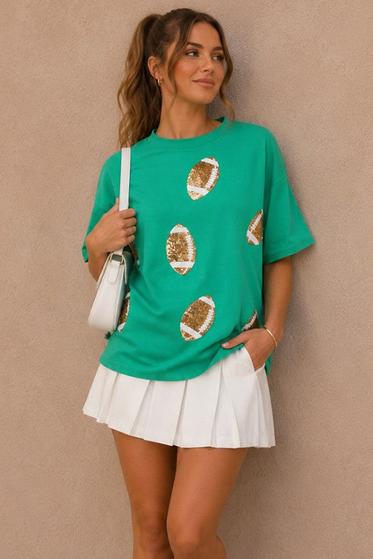 Game Day Dazzle Football Top | Green