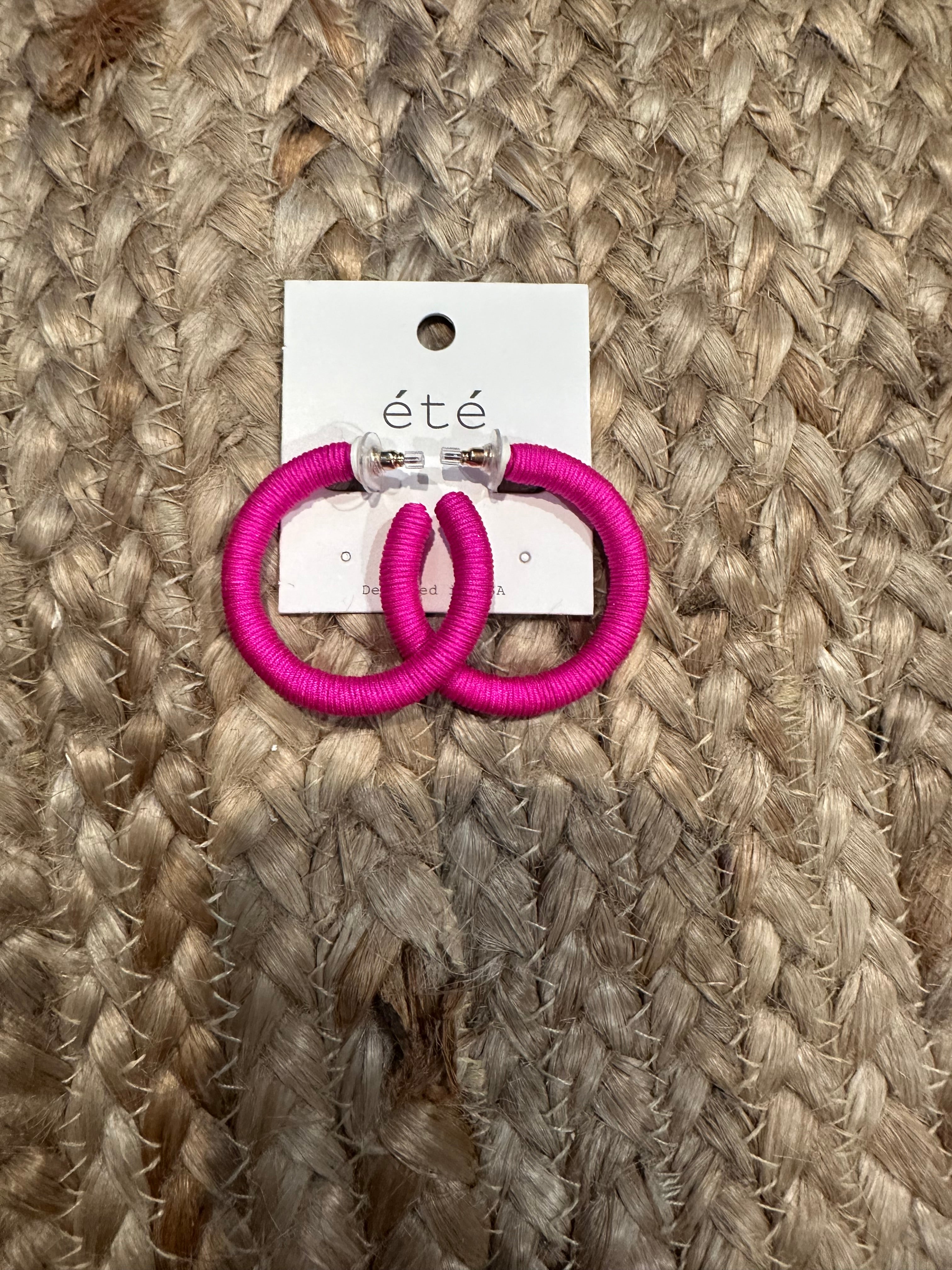 Hot Pink Hoop Earring-FINAL SALE