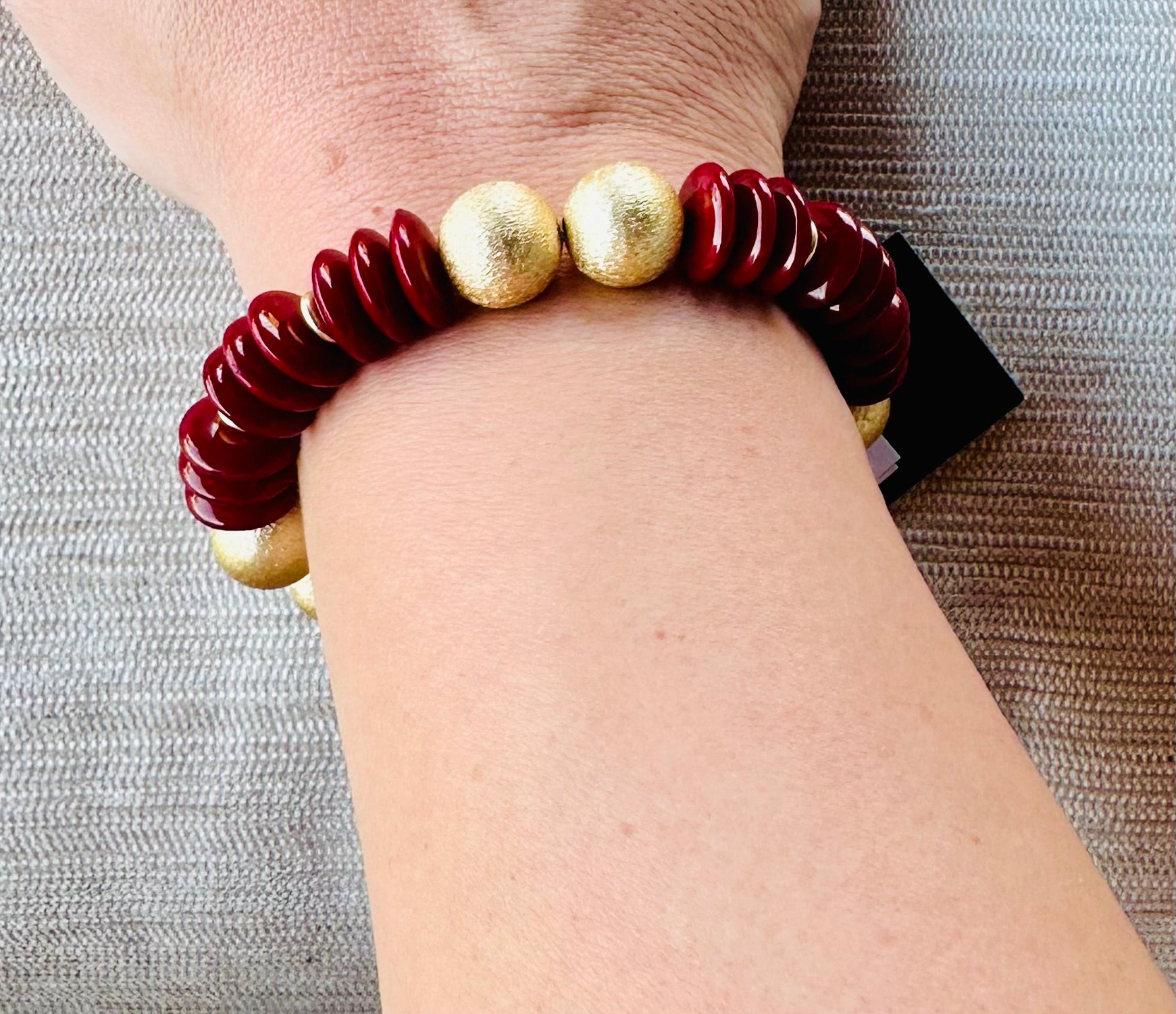 James Bracelet Maroon & Gold