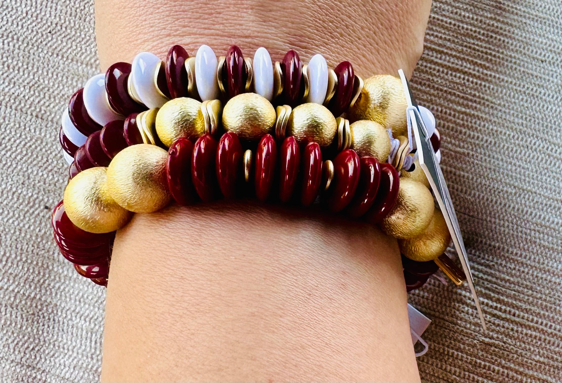 Chloe Bracelet Maroon & White