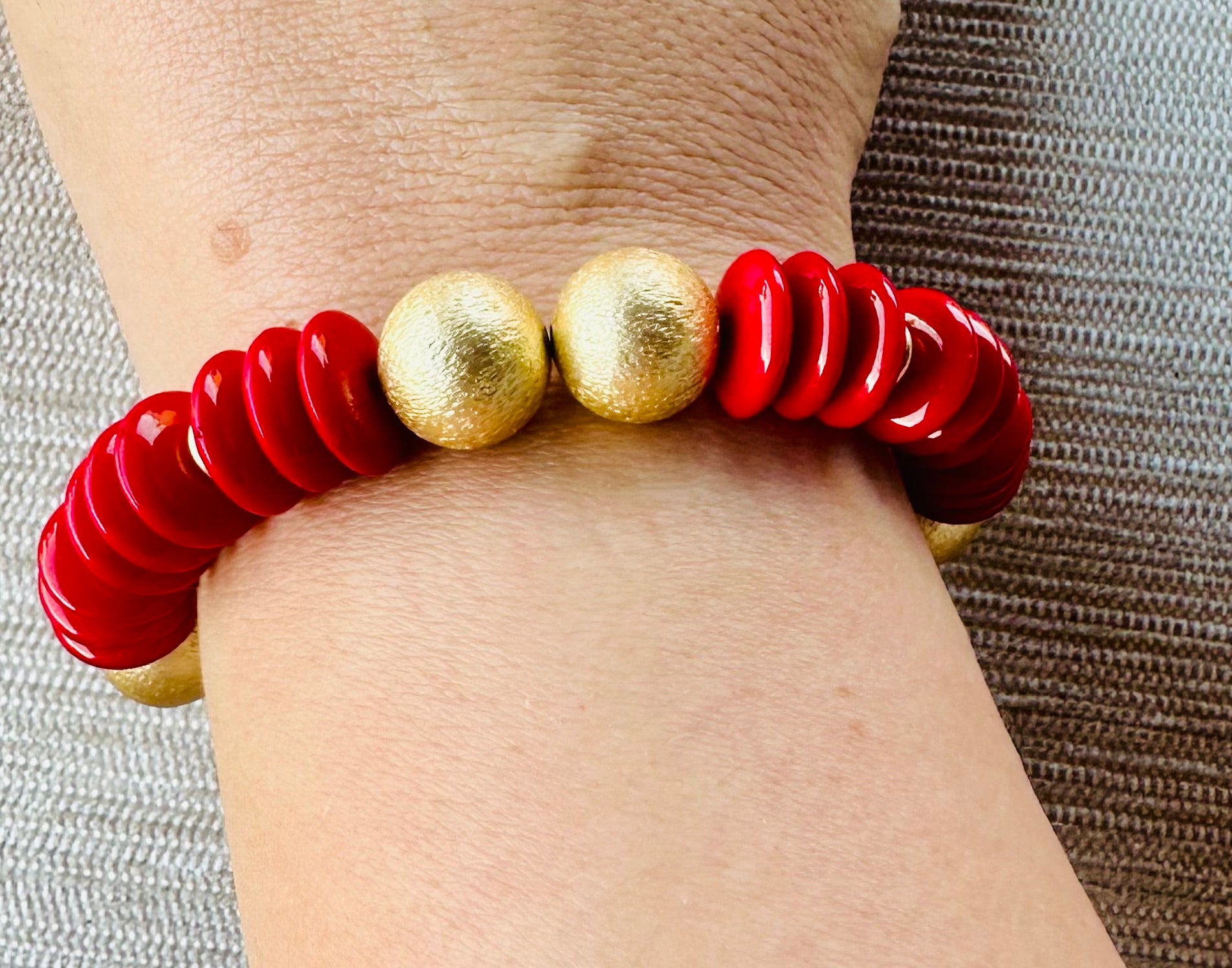 James Bracelet Red & Gold