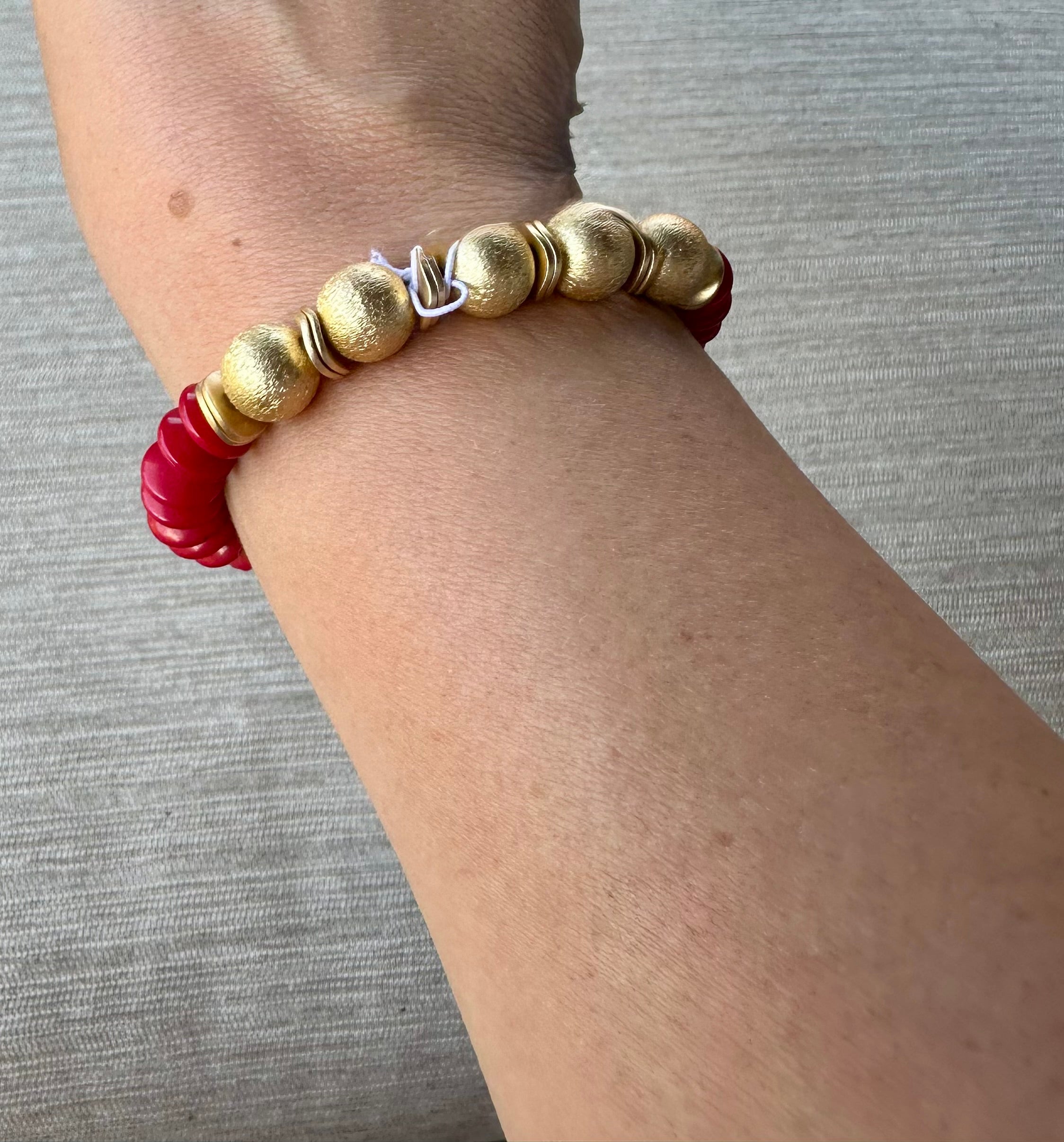 Luna Bracelet Red & Gold