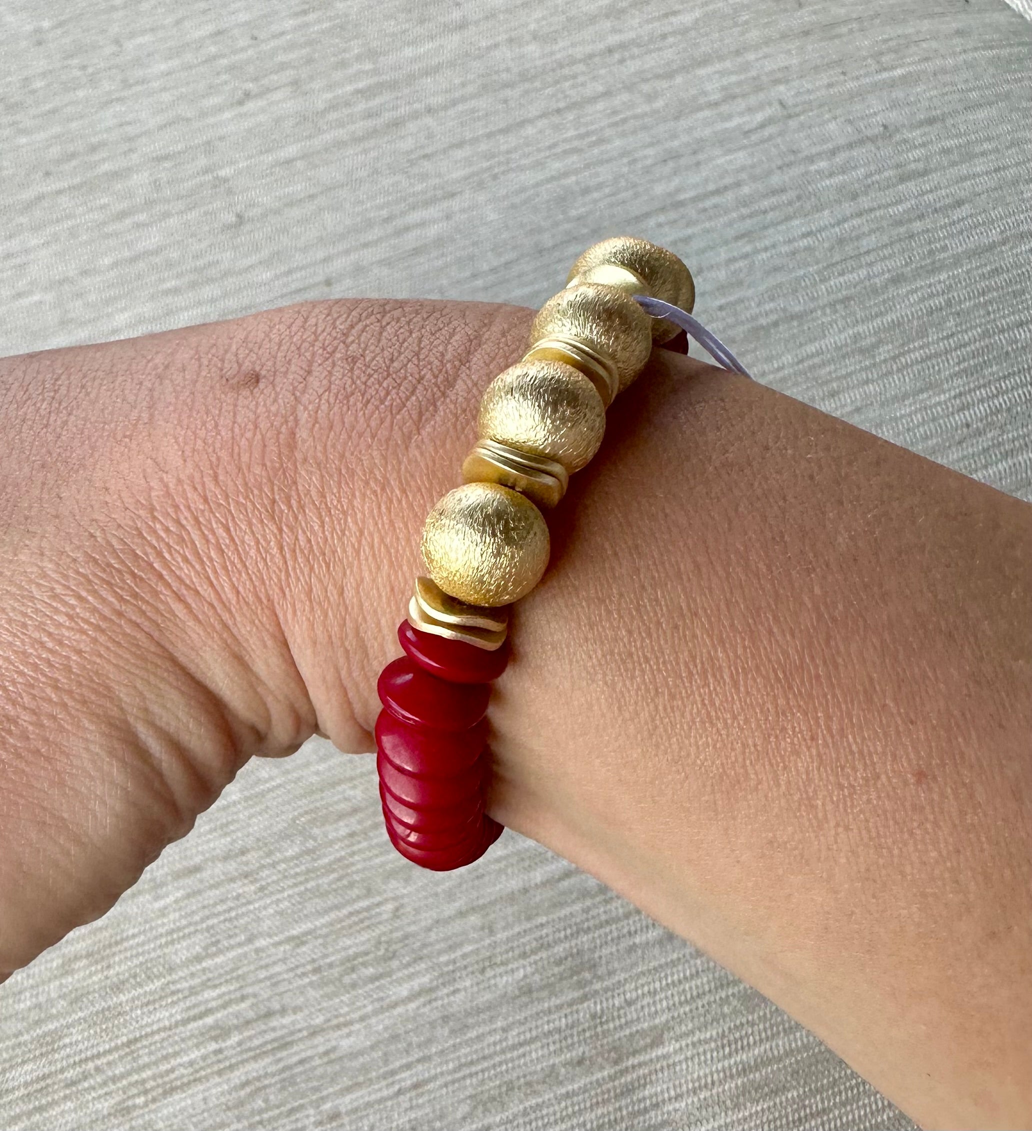 Luna Bracelet Crimson and Gold