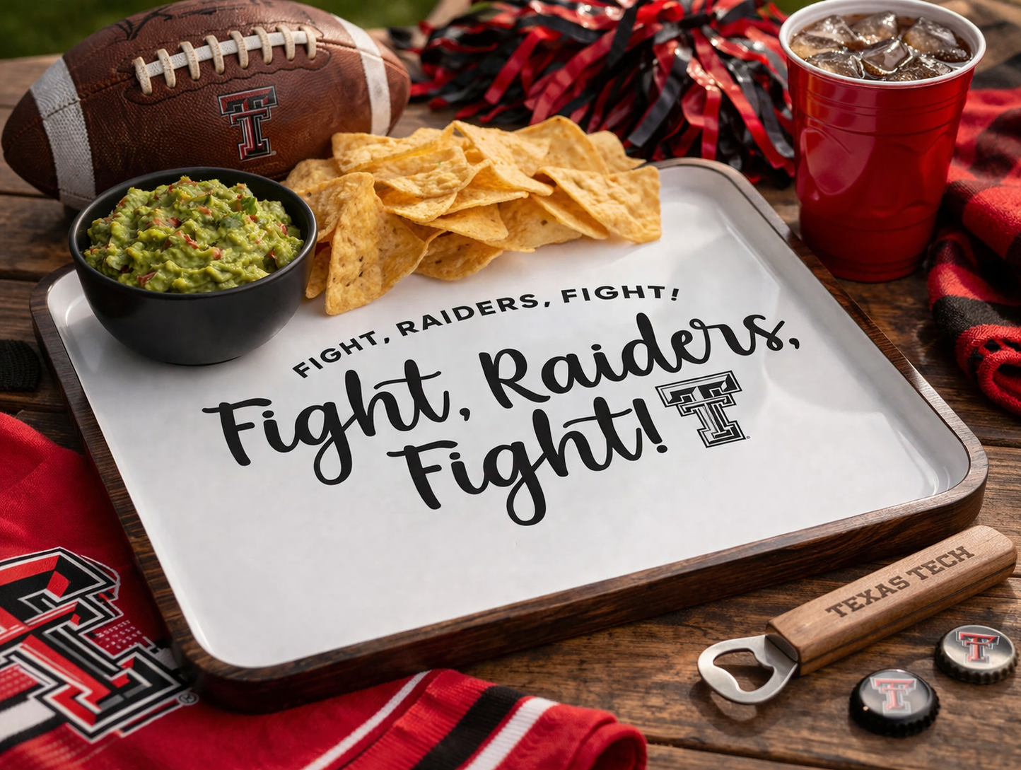 Texas Tech Sprit Mango Wood Tray