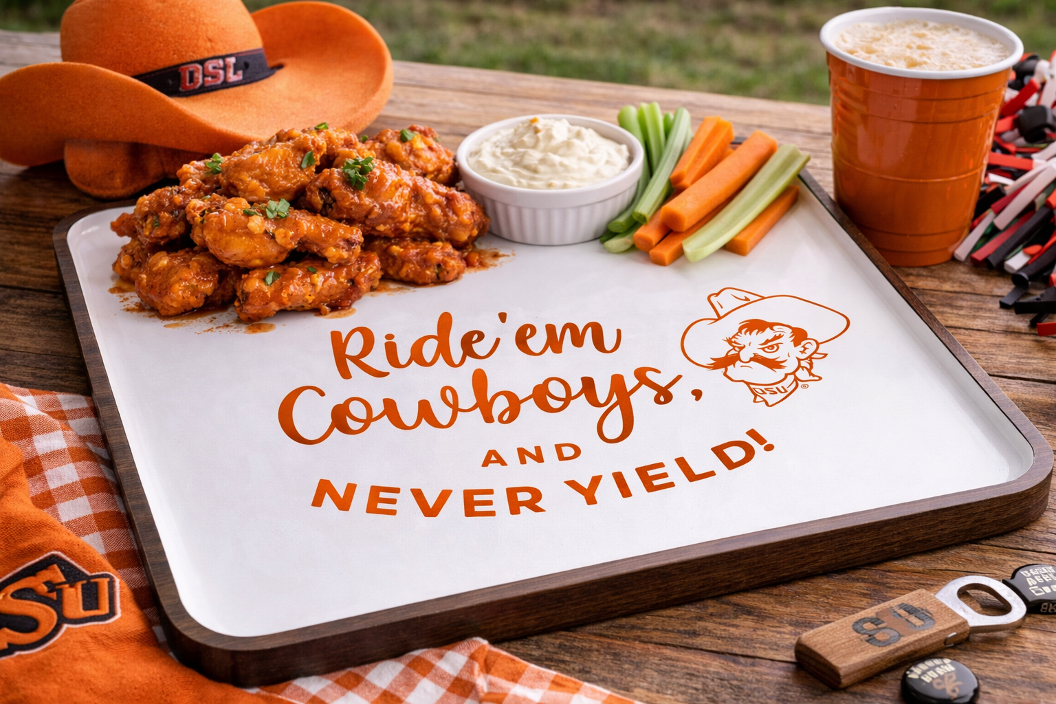 OSU Sprit Mango Wood Tray