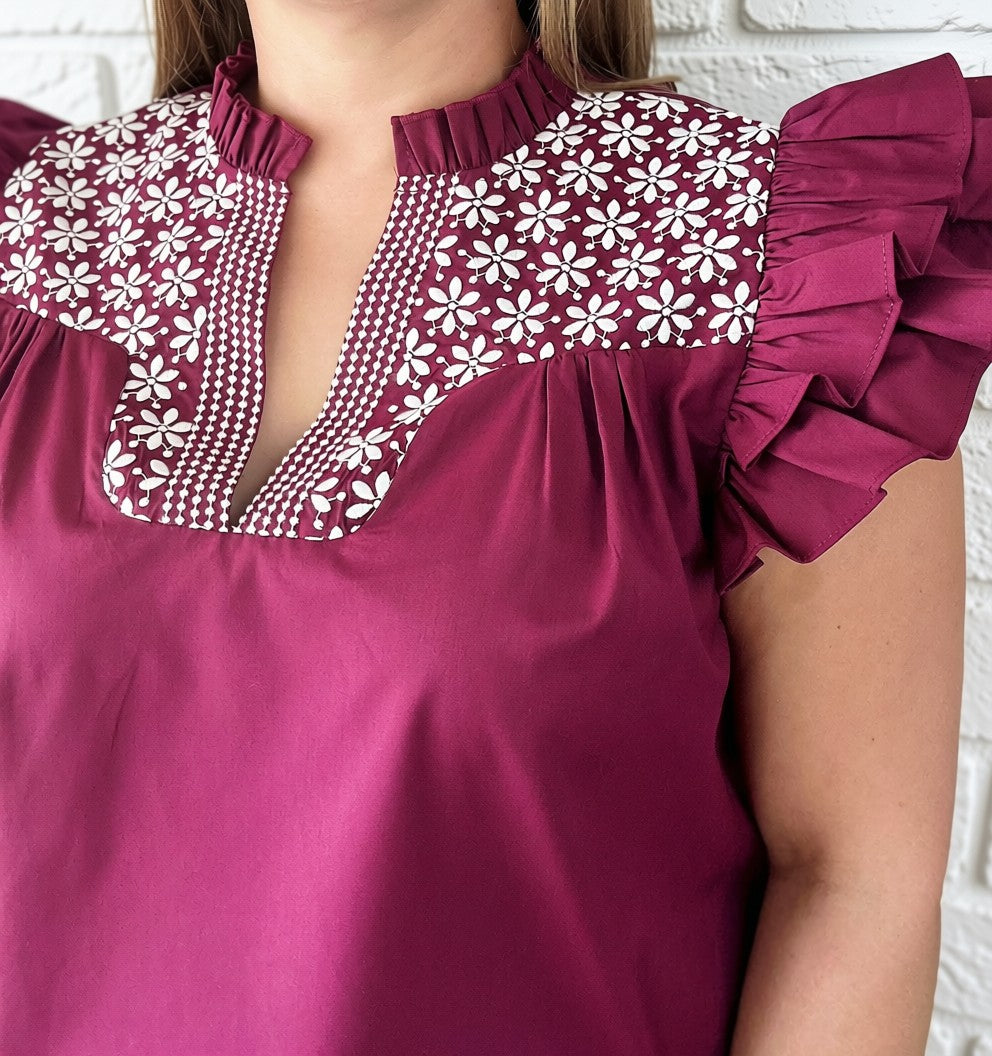 Game Day Fiesta Top| In Maroon