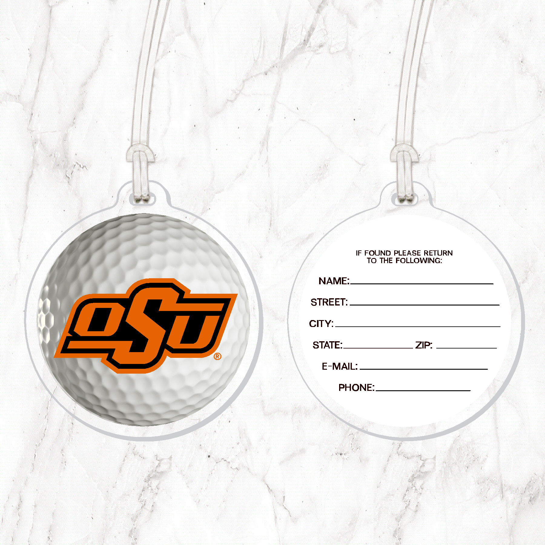 OSU Golf Ball Luggage Tag