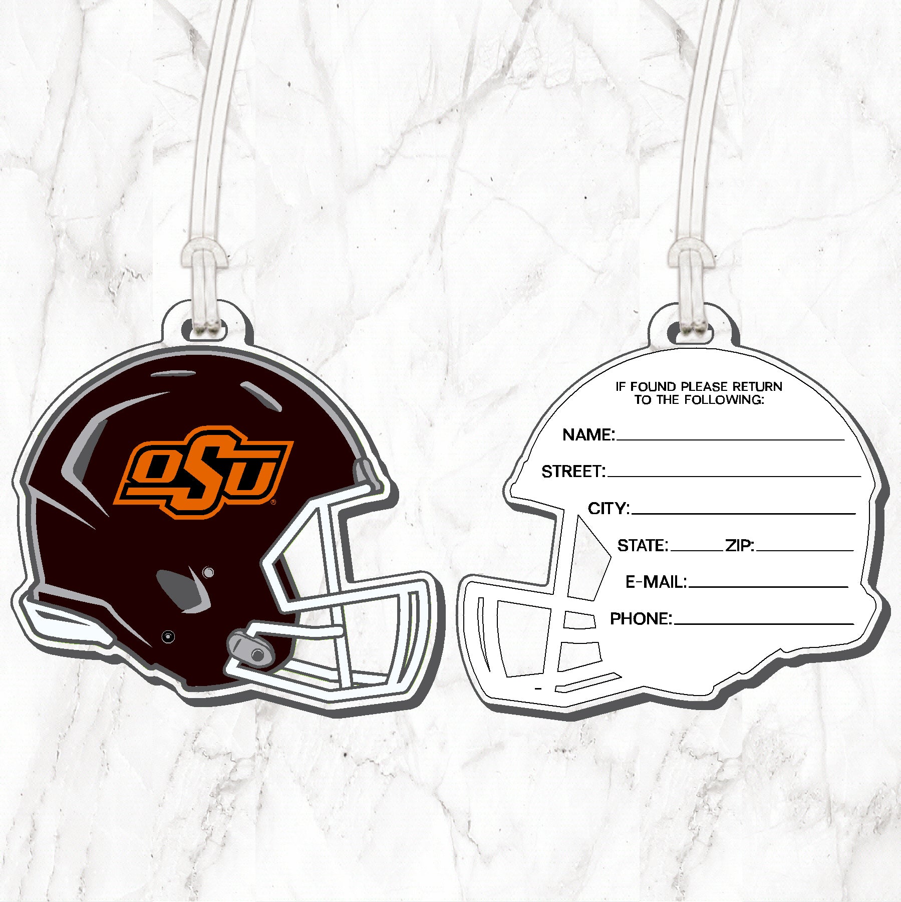 OSU Football Helmet Luggage Tag