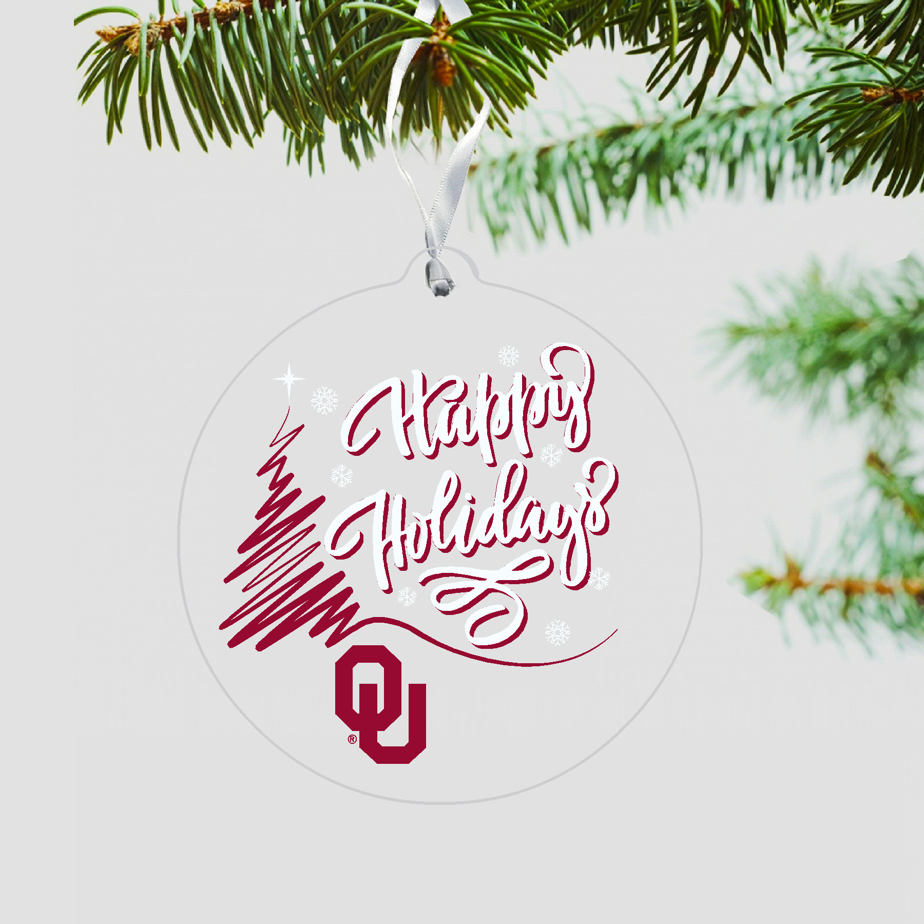 Oklahoma Happy Holidays Ornament