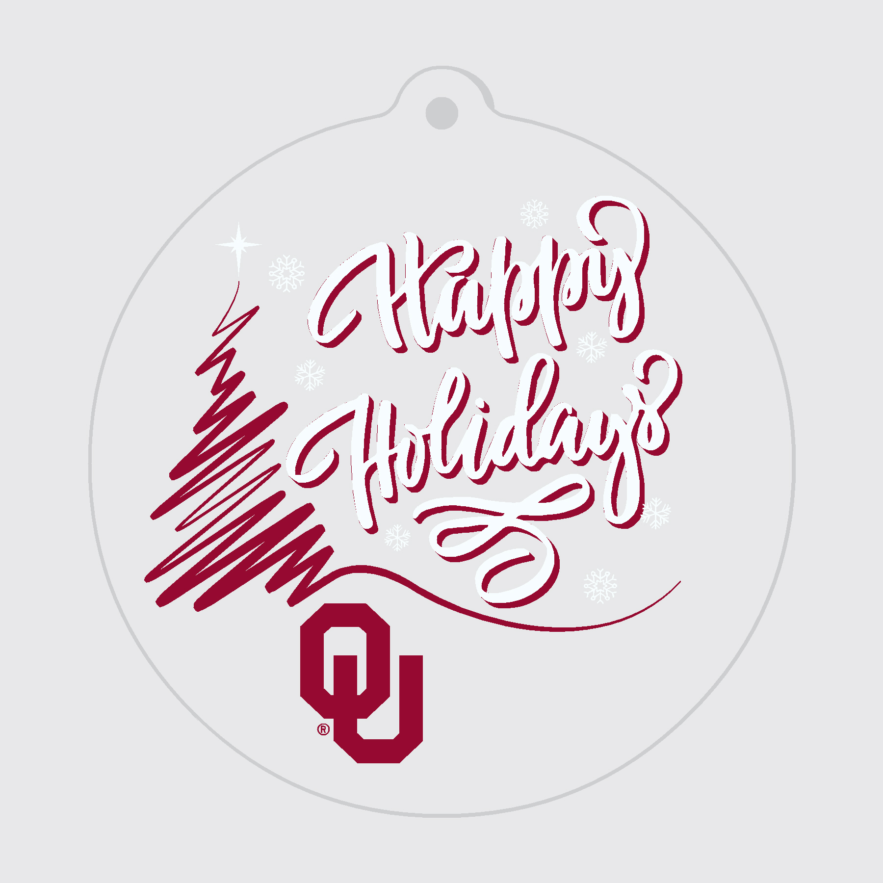 Oklahoma Happy Holidays Ornament