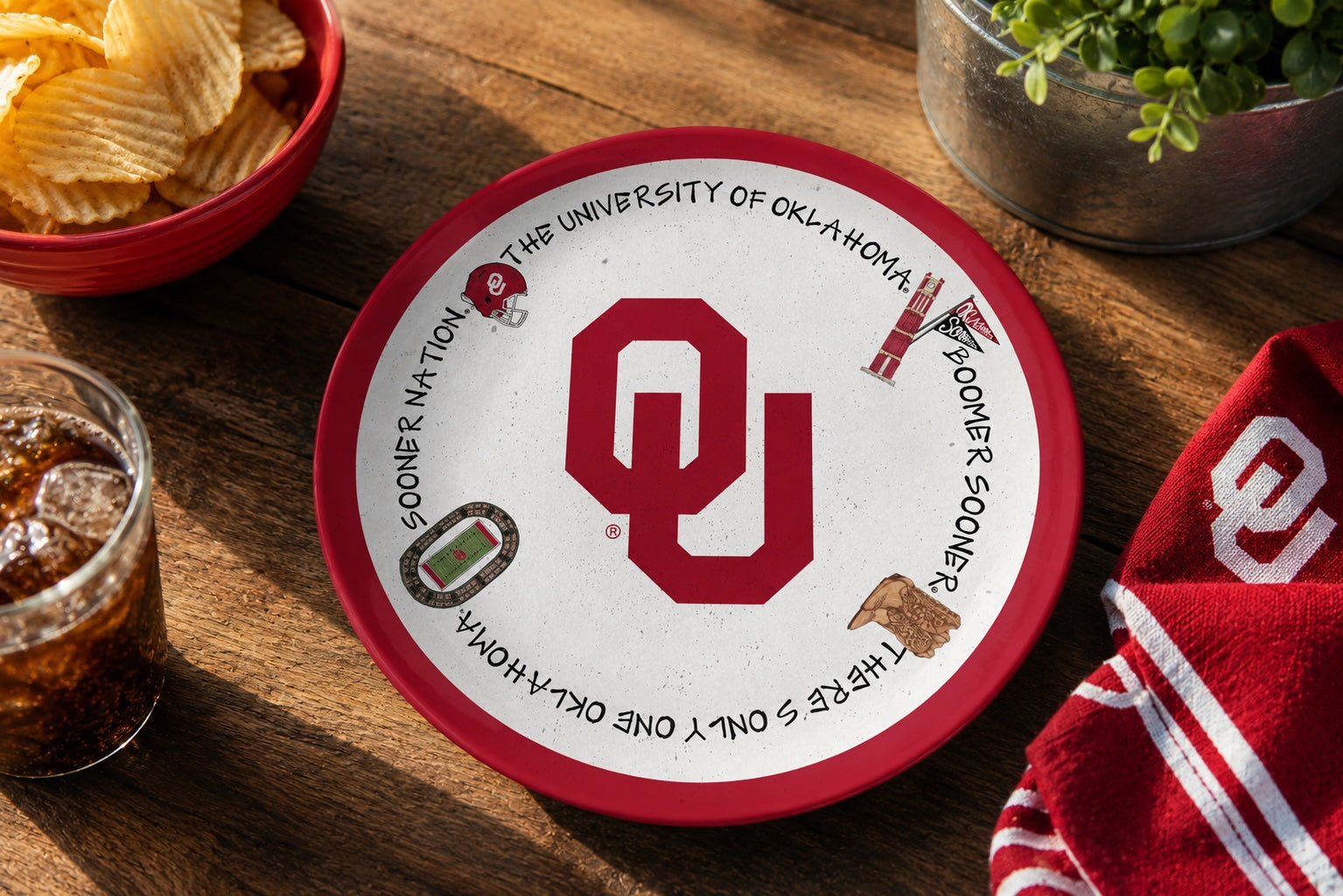 OU Sooners Melamine Round Charger