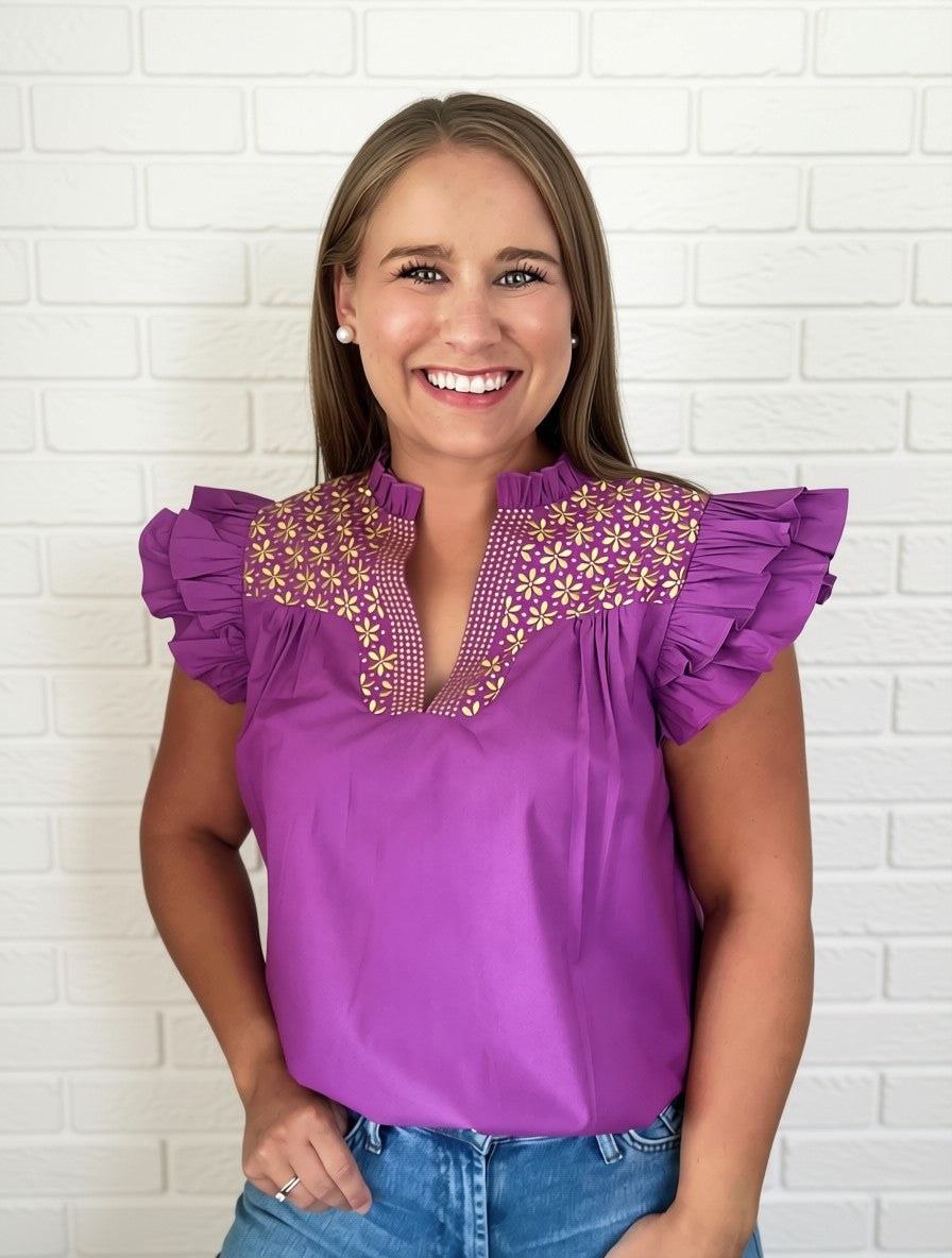 Game Day Fiesta Top | In Purple
