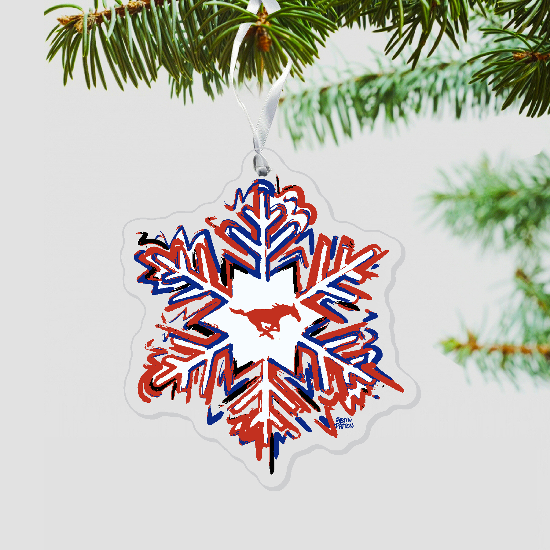 SMU Snowflake Ornament