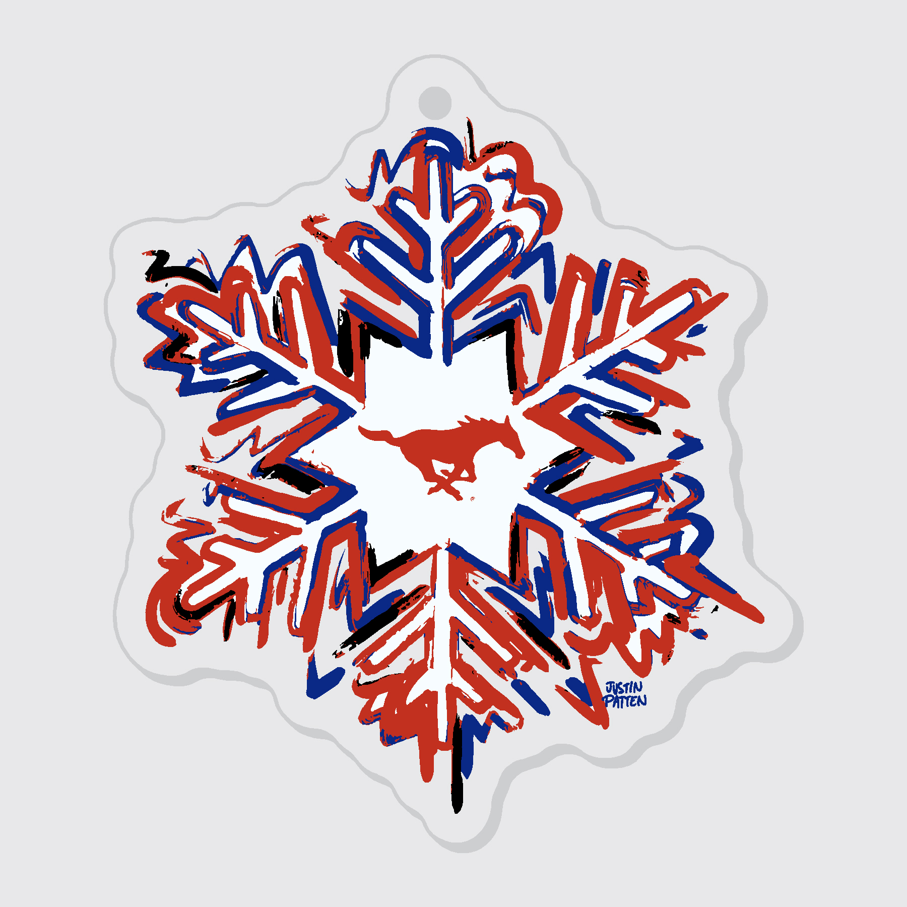 SMU Snowflake Ornament