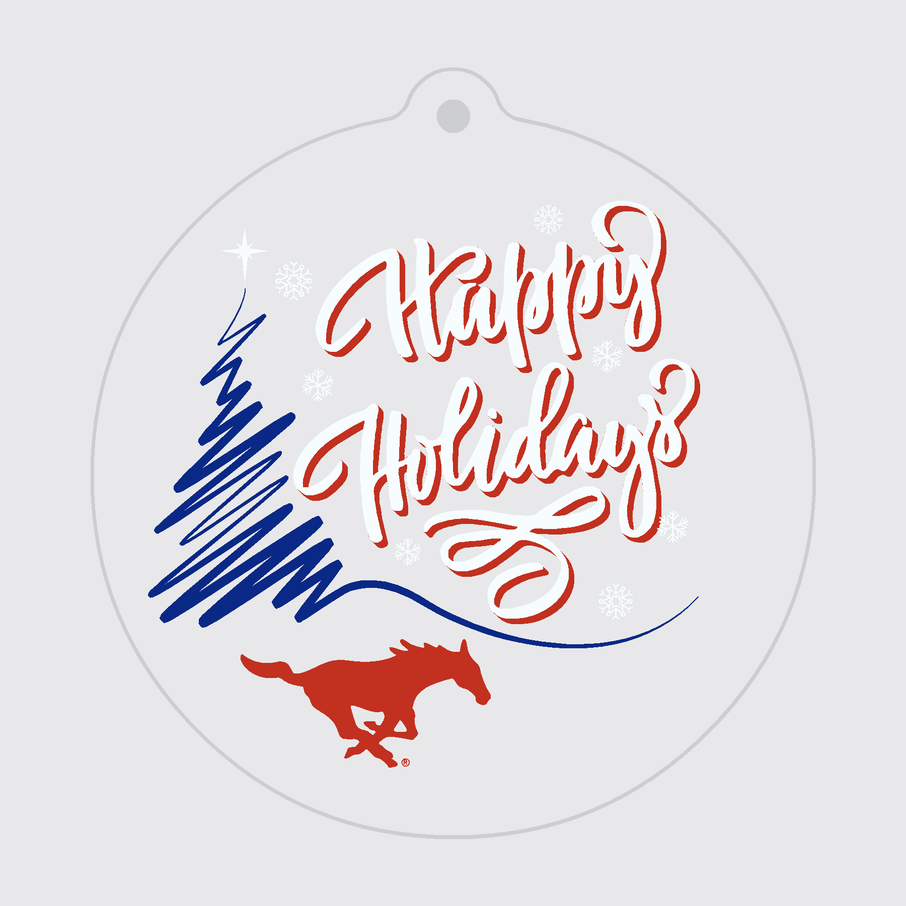 SMU Happy Holidays Ornament