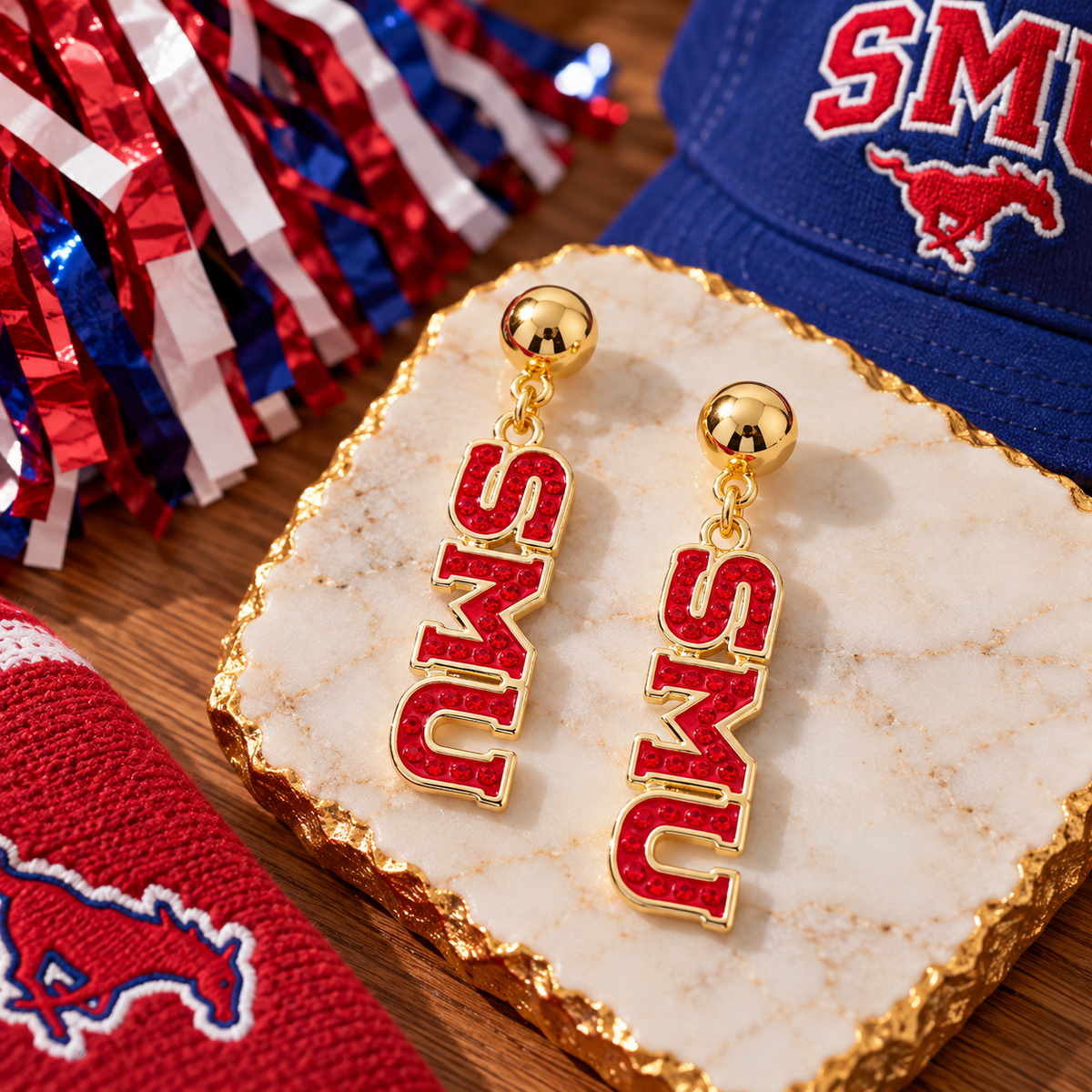 SMU Pave Earrings