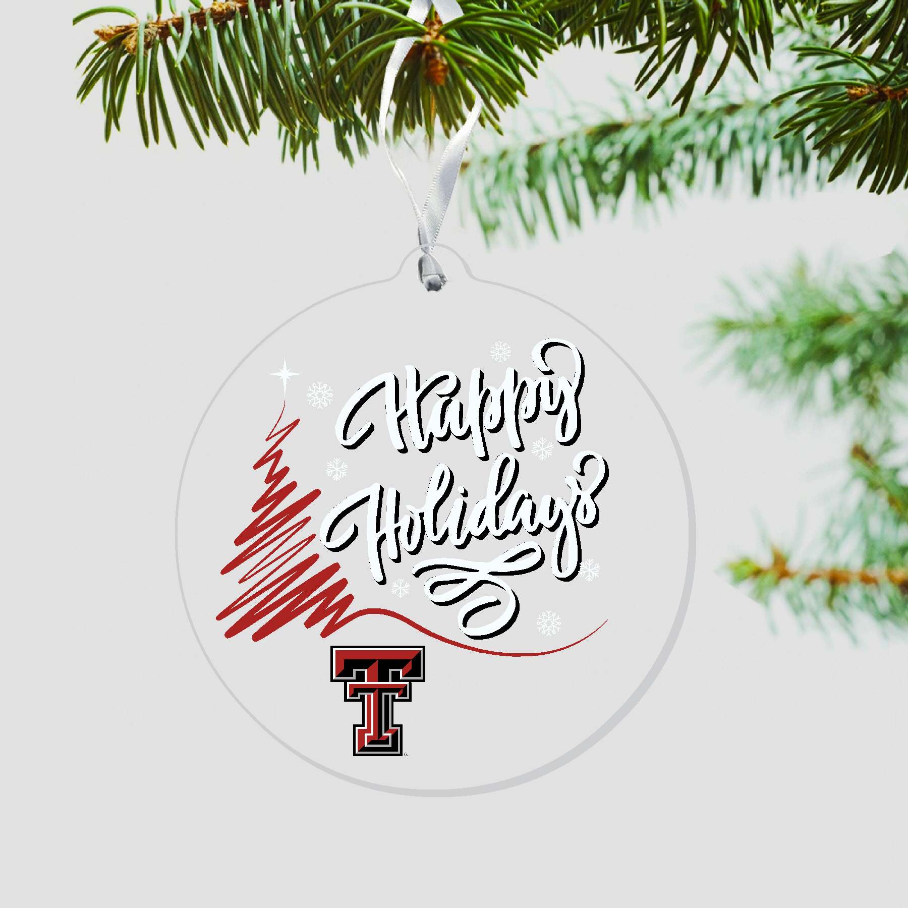 Texas Tech Happy Holidays Ornament